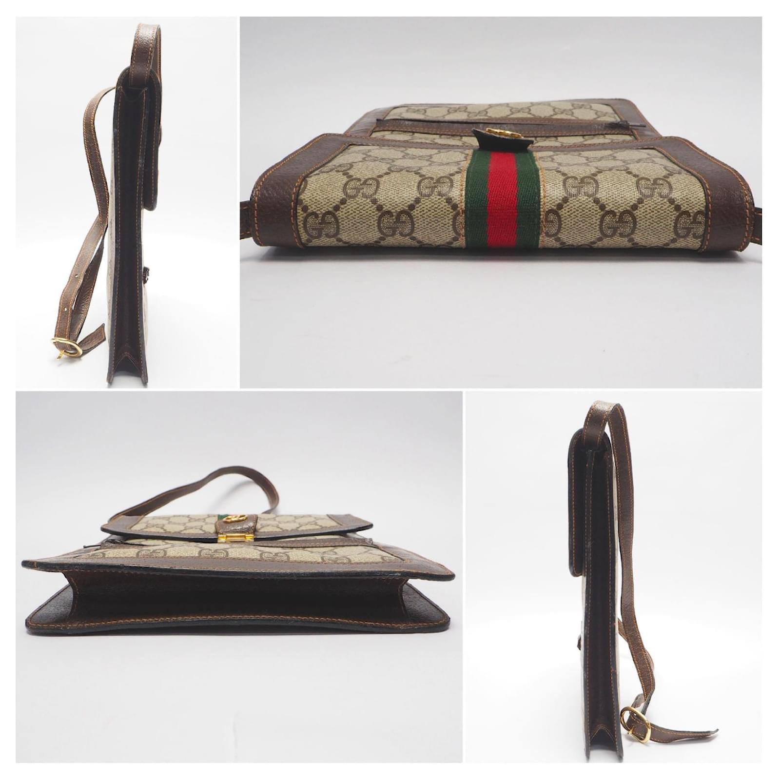 Used] Gucci Perfume Shelly Line Shoulder Bag Crossbody Bag Diagonal Bag  Unisex Vintage 1970S 70's Brown Beige ref.483747 - Joli Closet