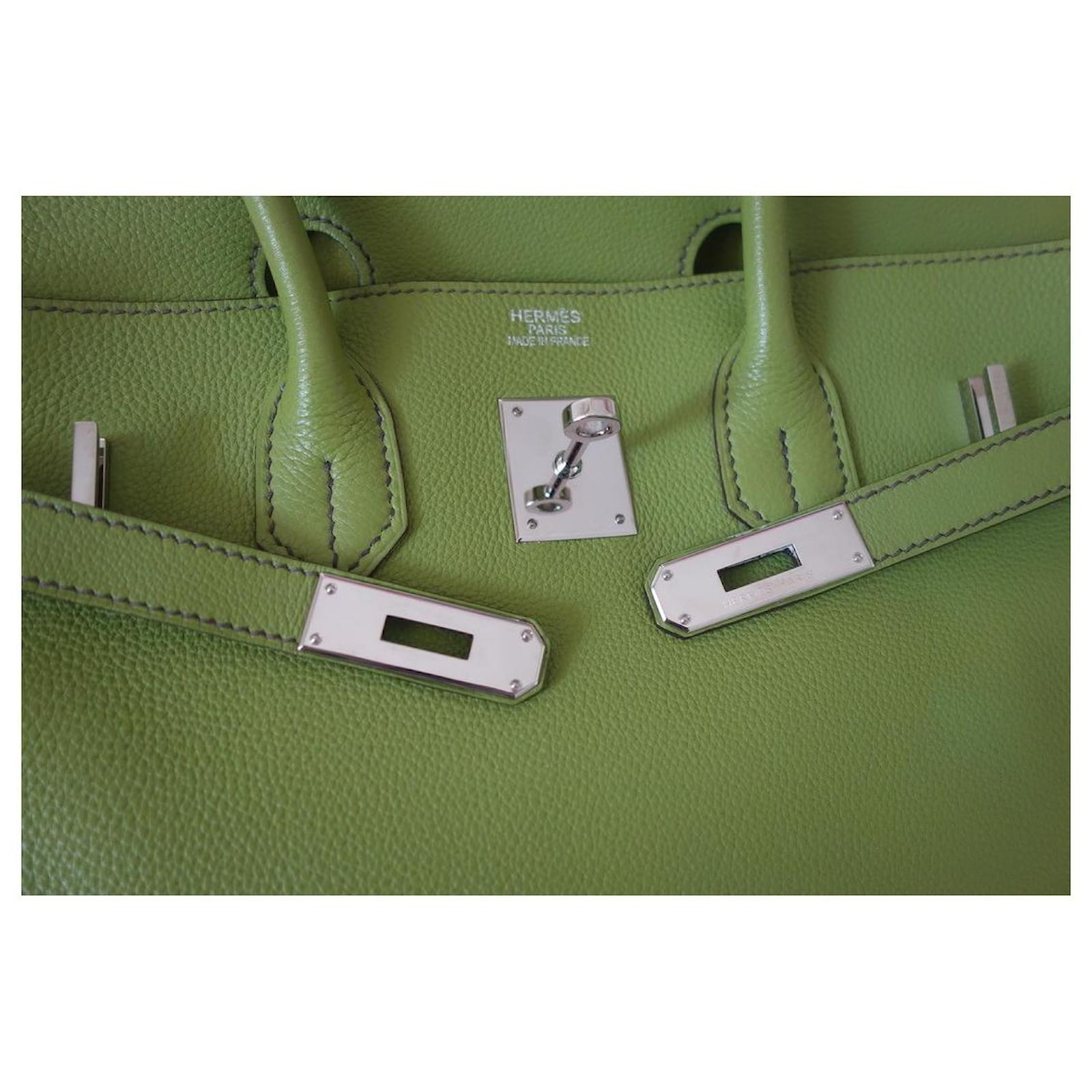 Birkin 35 leather handbag Hermès Green in Leather - 33154034