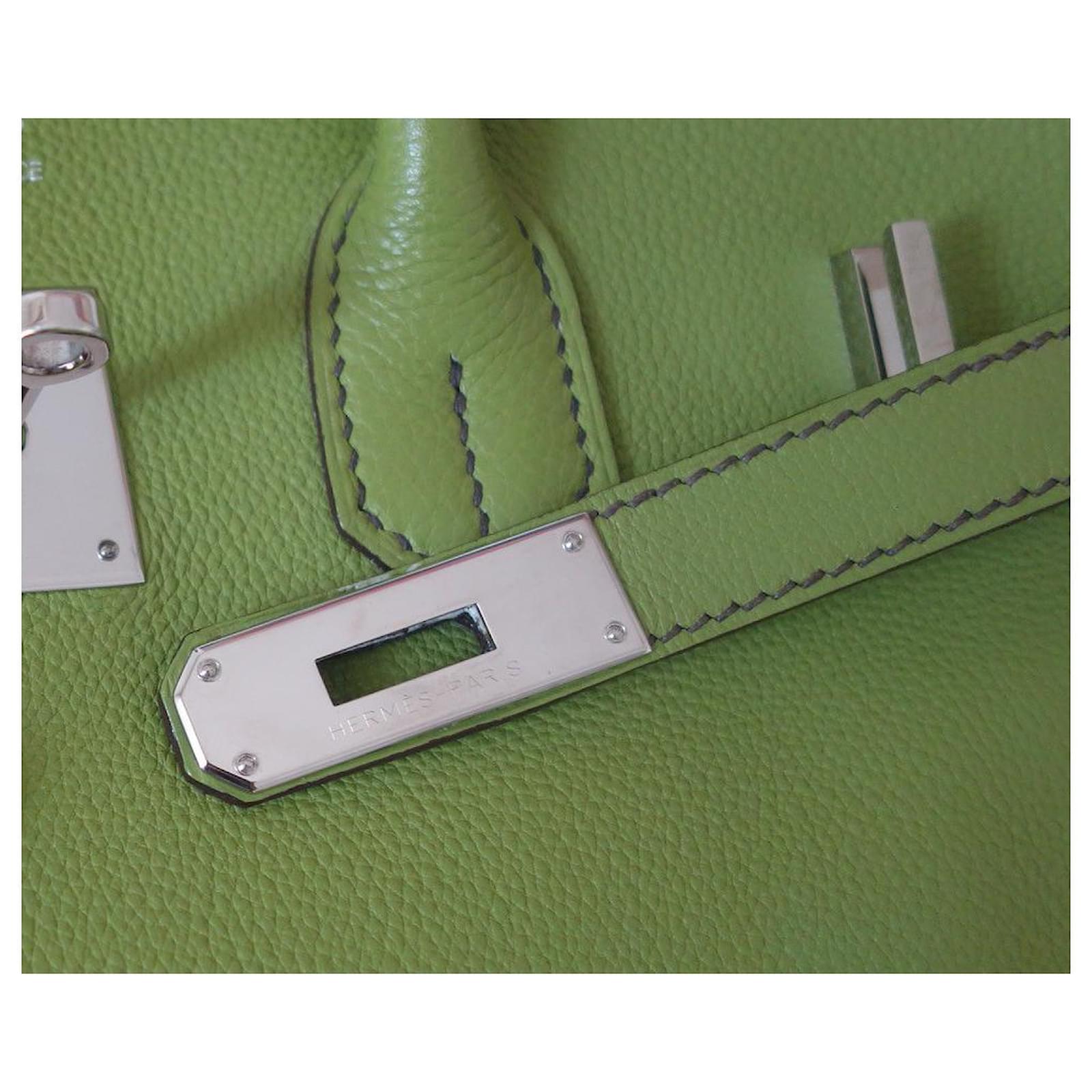 Birkin 35 leather handbag Hermès Green in Leather - 33154034