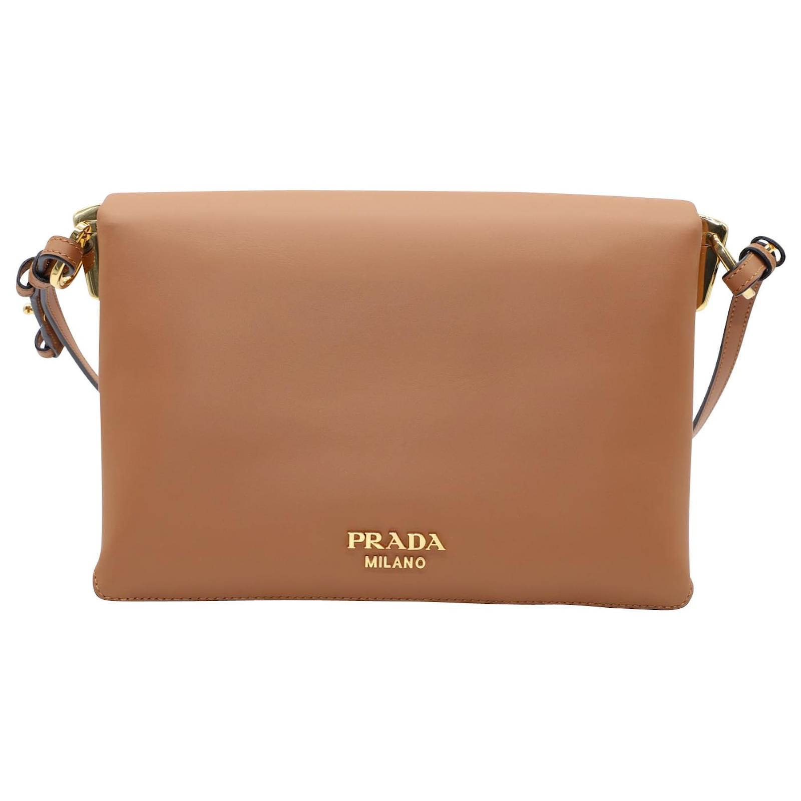 Prada Ingrid Shoulder Bag in Brown calf leather Leather ref.484753