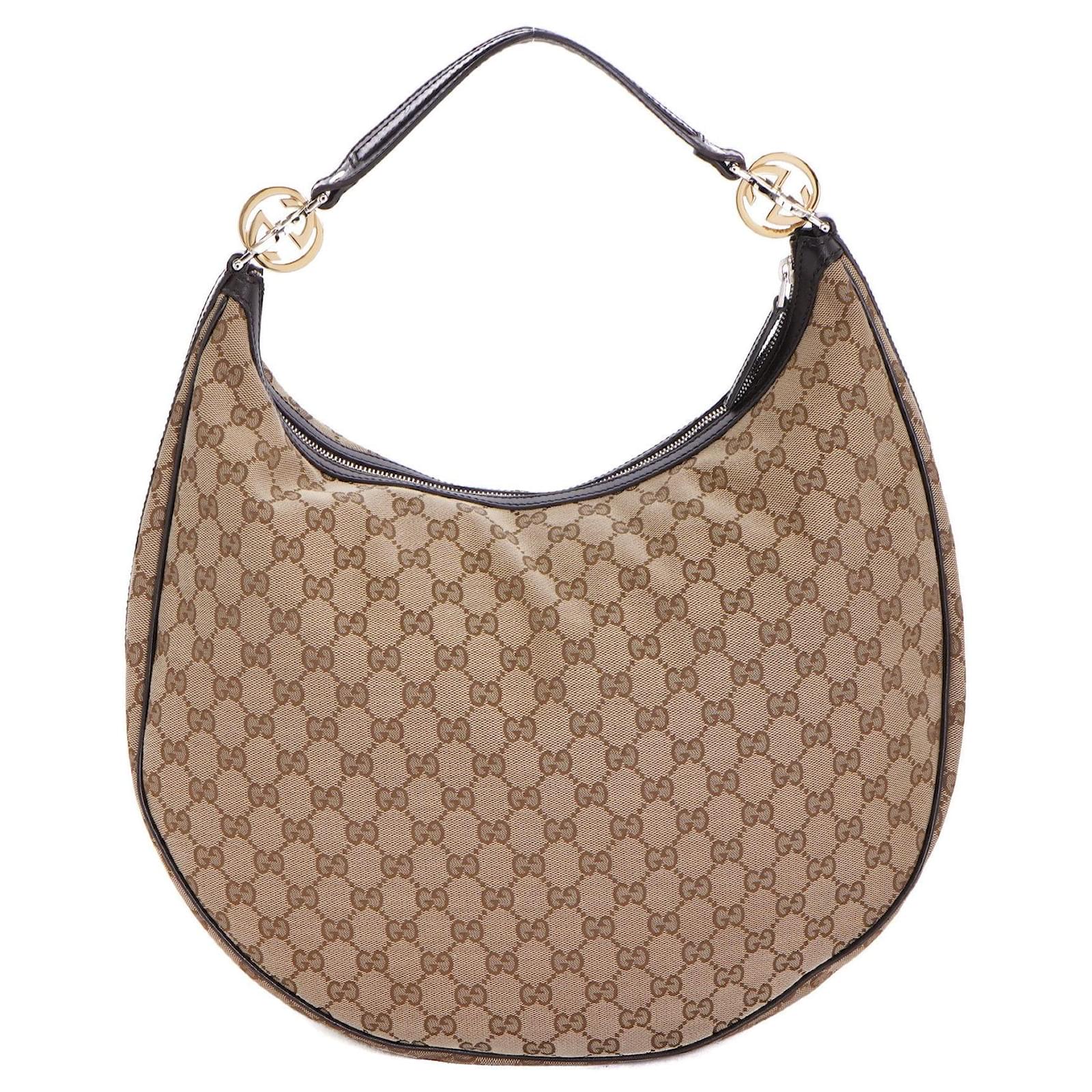 Gucci GG Canvas Twins Hobo Bag Beige Cloth ref.484785 - Joli Closet