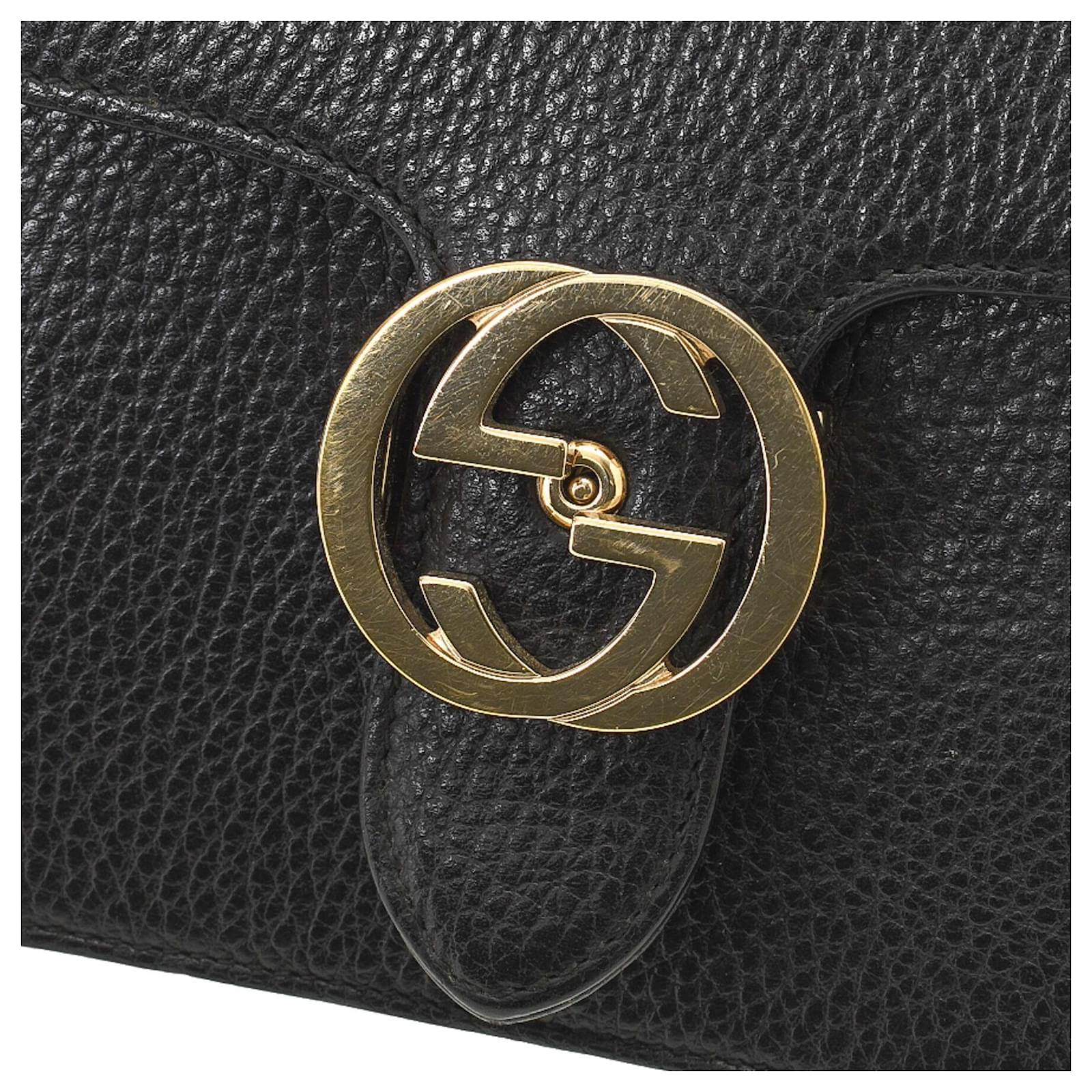 GUCCI、バッグ Gucci Interlocking GG Chain Shoulder Bag Black Leather ref