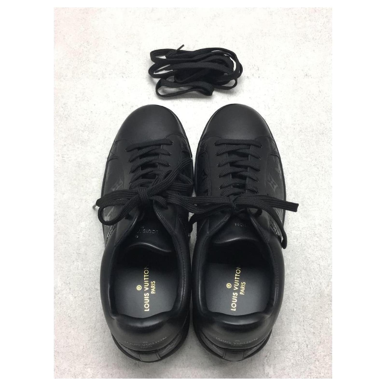 LOUIS VUITTON Luxembourg / low-cut sneakers / US5 / BLK / Leather