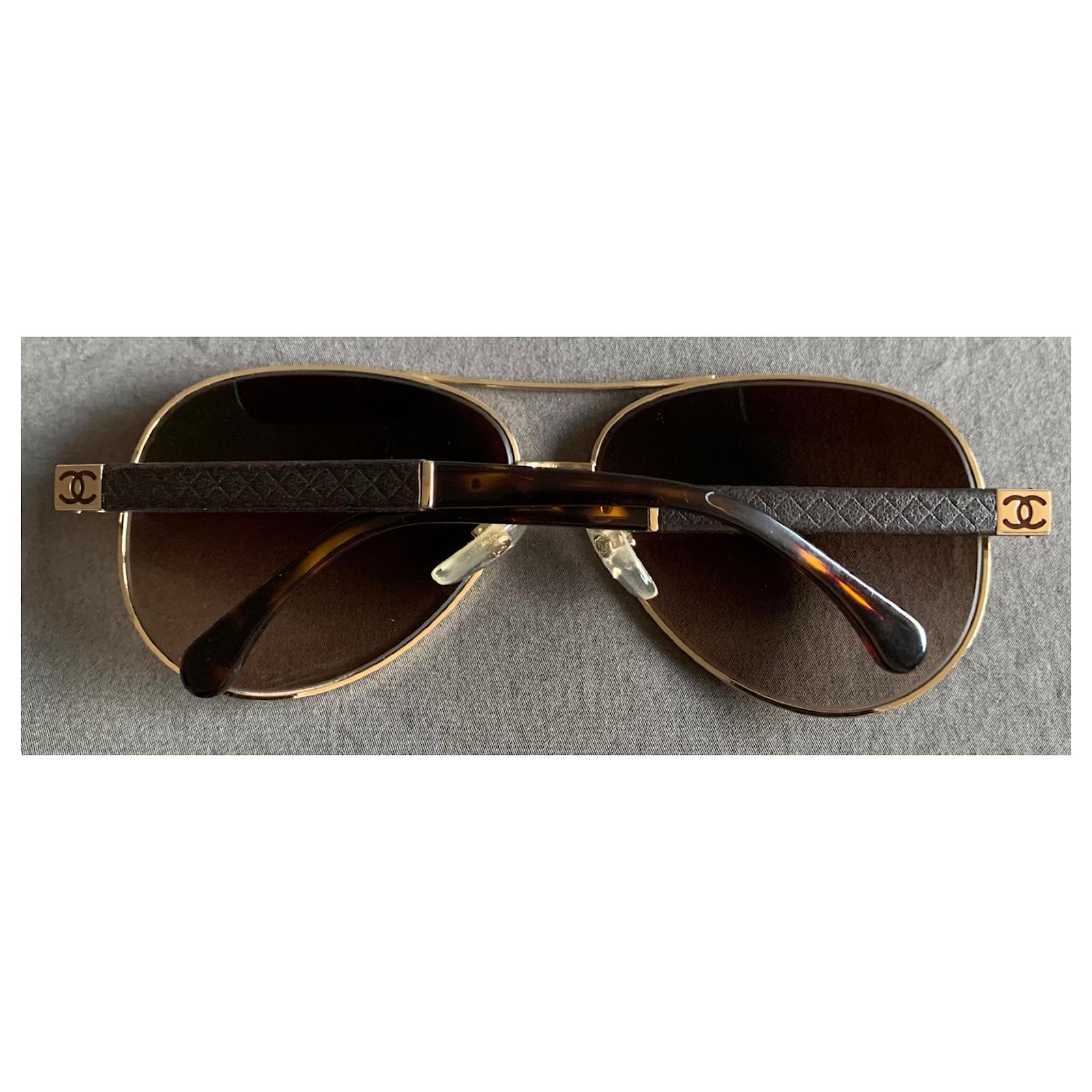 Chanel aviator sunglasses Gold hardware Metal Joli Closet