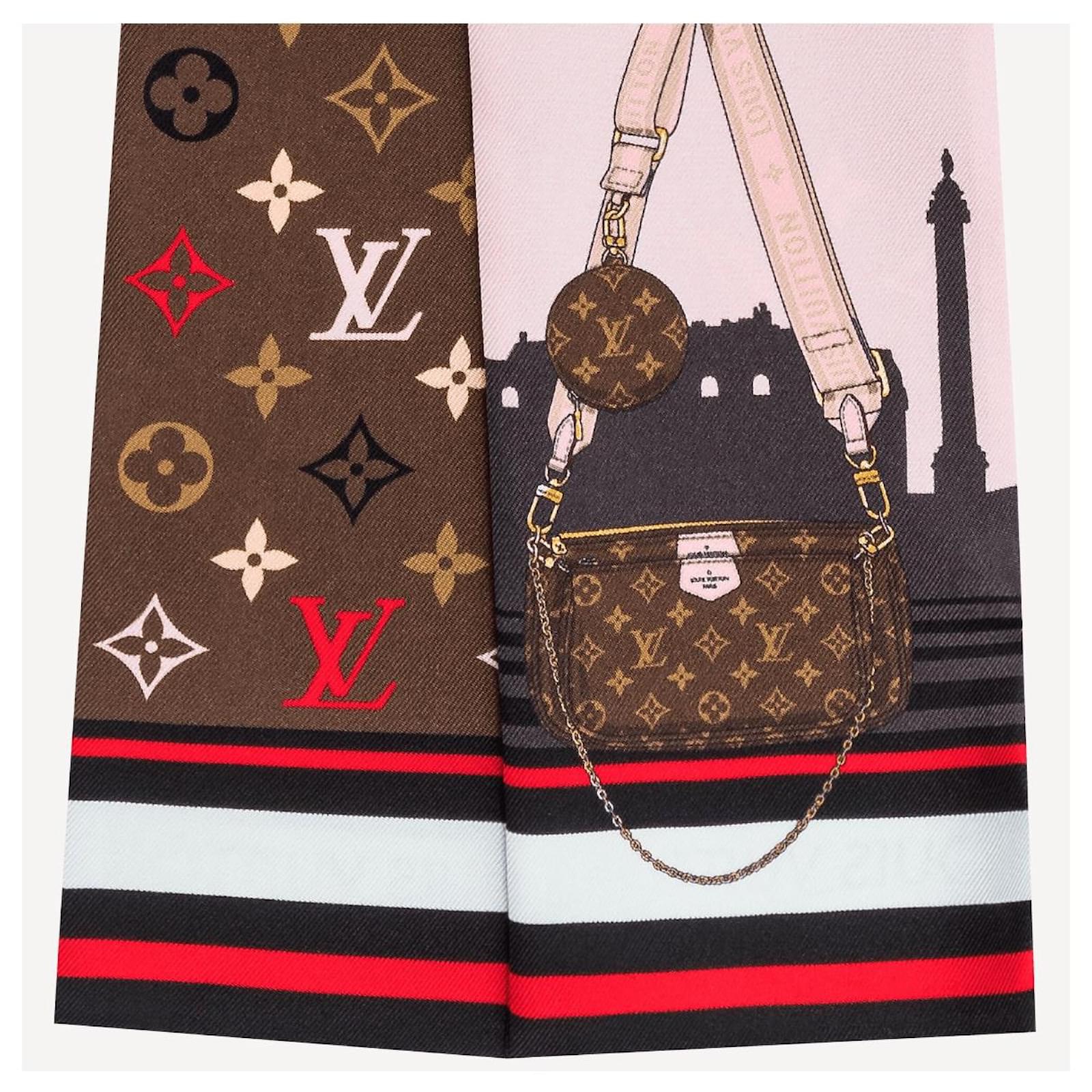 Louis Vuitton LV trunk square scarf Multiple colors Silk ref