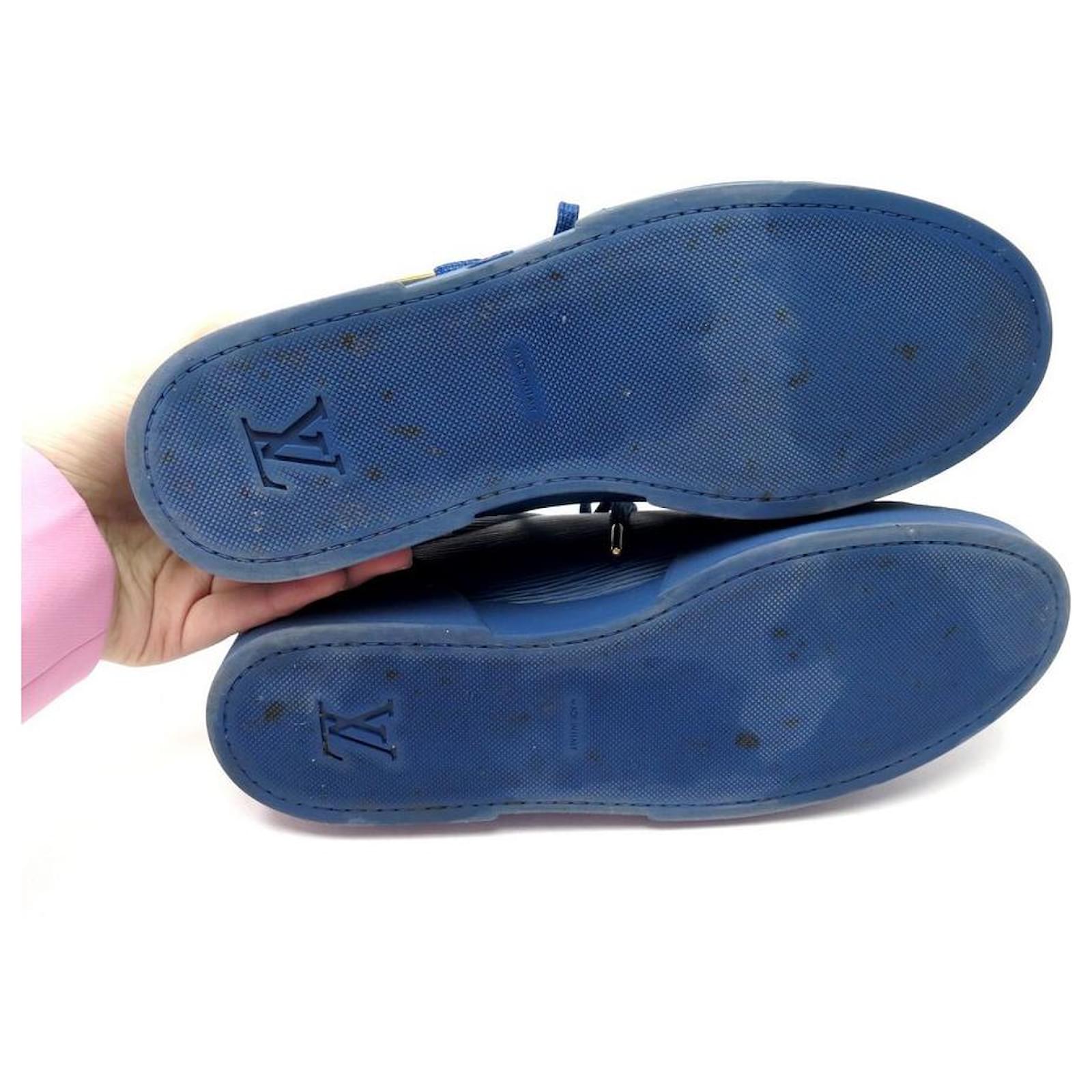 LOUIS VUITTON sneakers SHOES 8 42 BLUE EPI LEATHER SNEAKERS