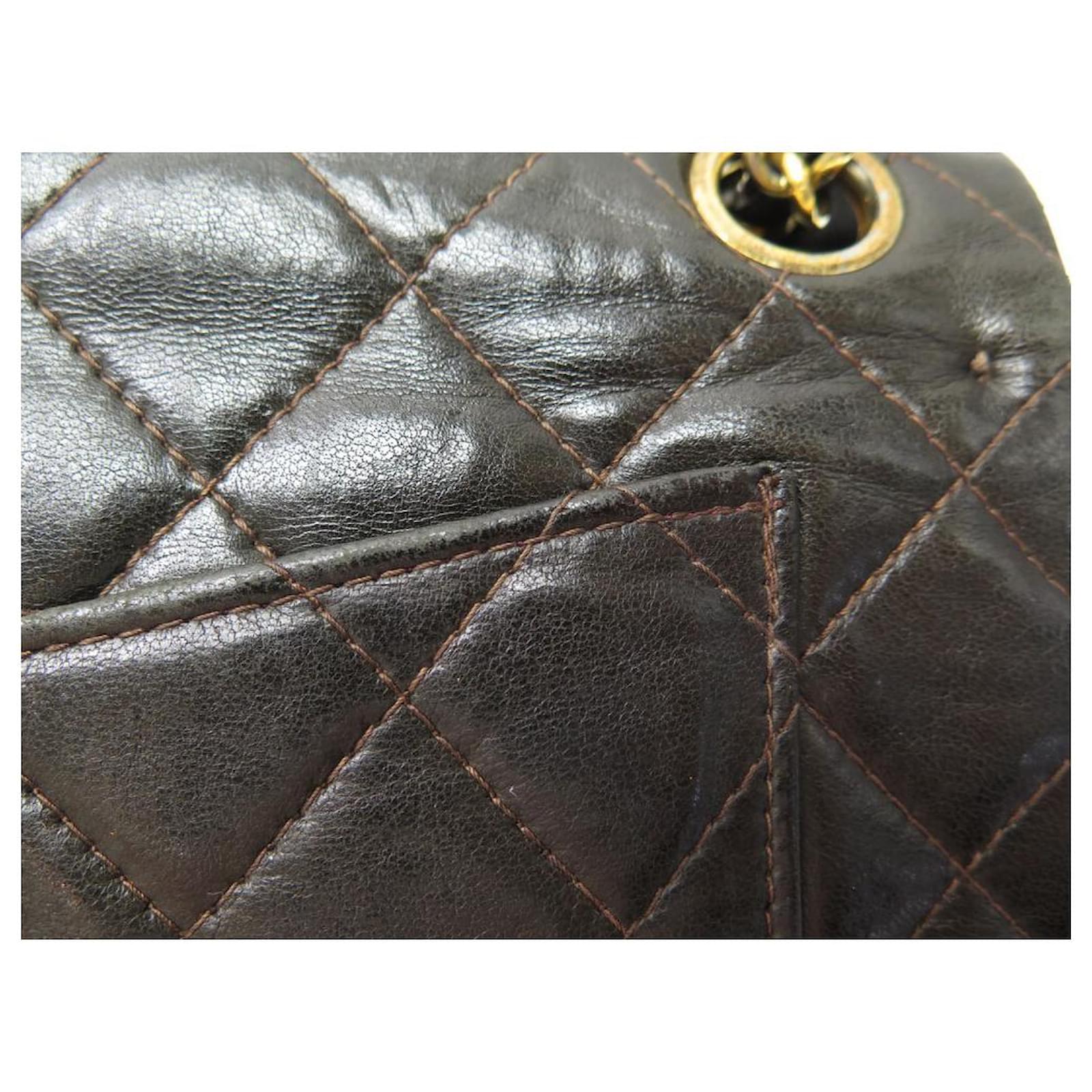 VINTAGE CHANEL CLASSIC TIMELESS PM HANDBAG BROWN QUILTED LEATHER BAG  ref.486530 - Joli Closet