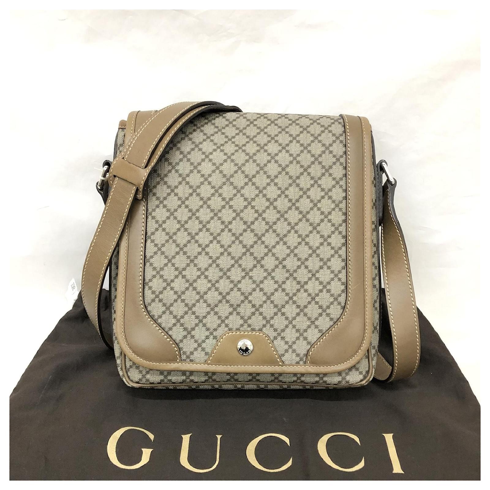 Gucci Sherry GG Canvas Leather Tote Bag Beige - Preloved