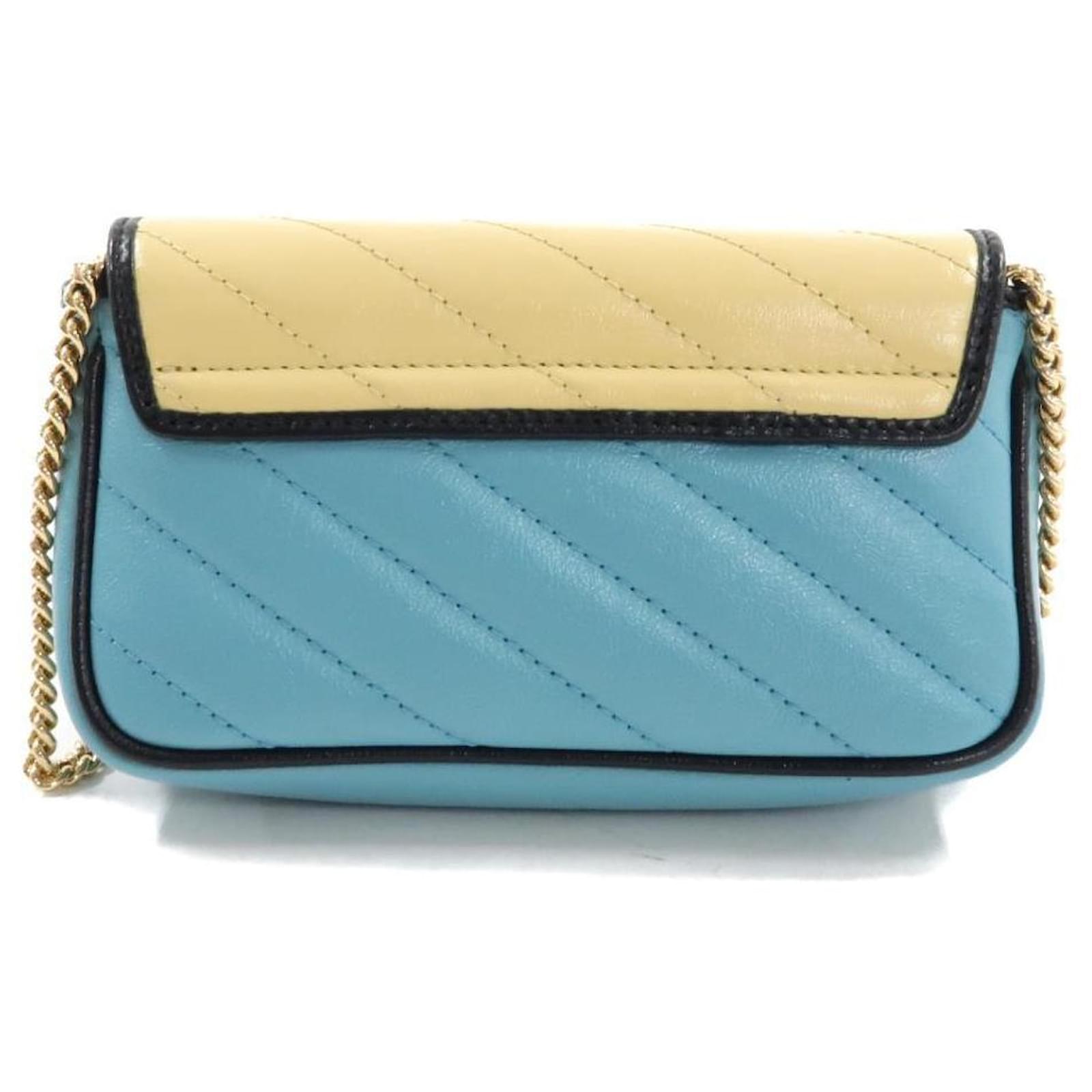 Gucci Blue Leather Baguette Light blue ref.120907 - Joli Closet