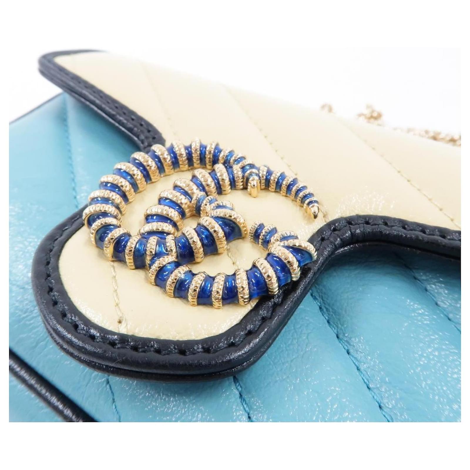 Used] Gucci bag Golden Light blue Leather ref.486759 - Joli Closet