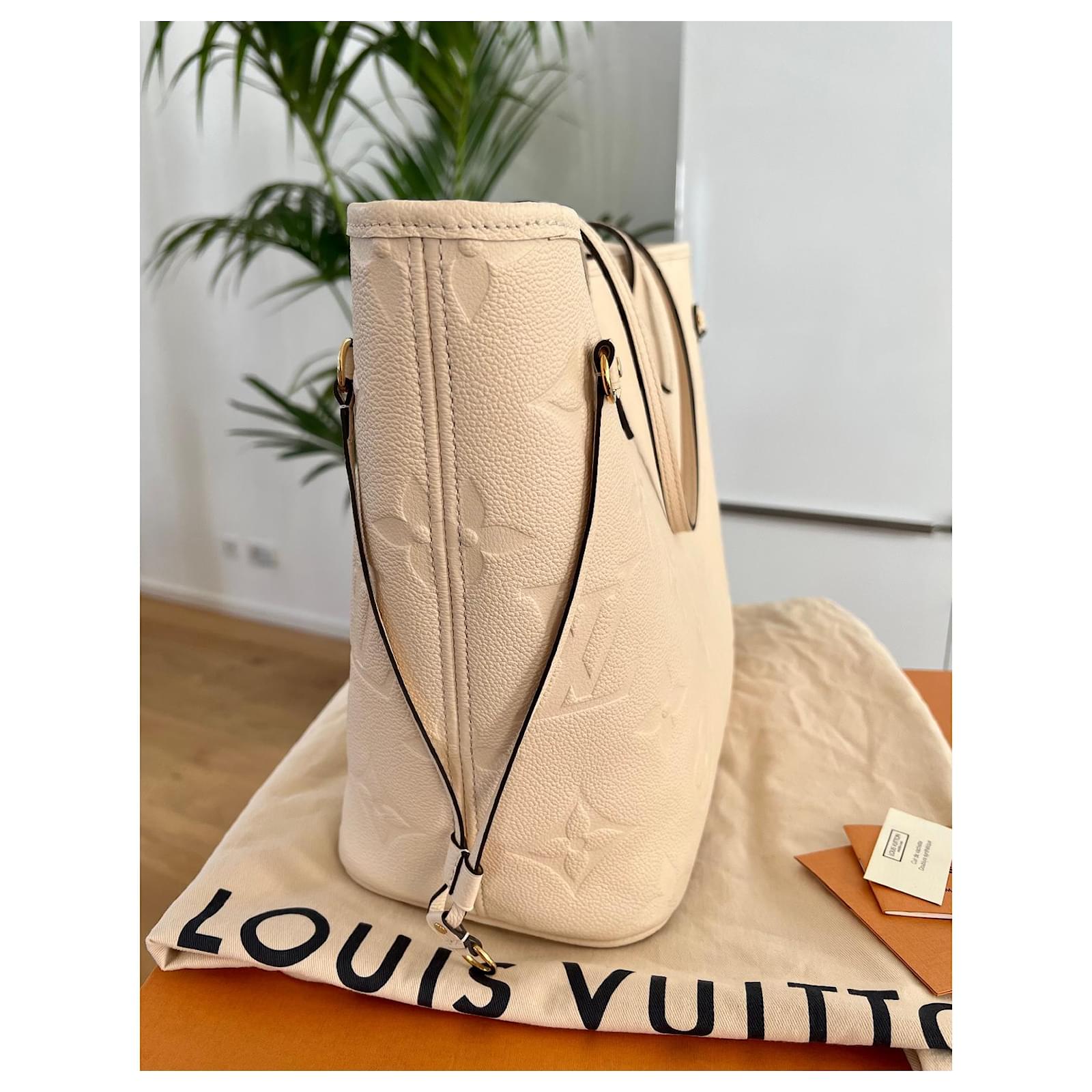 Louis Vuitton Neverfull MM Empreinte Cream Leather ref.487165 - Joli Closet