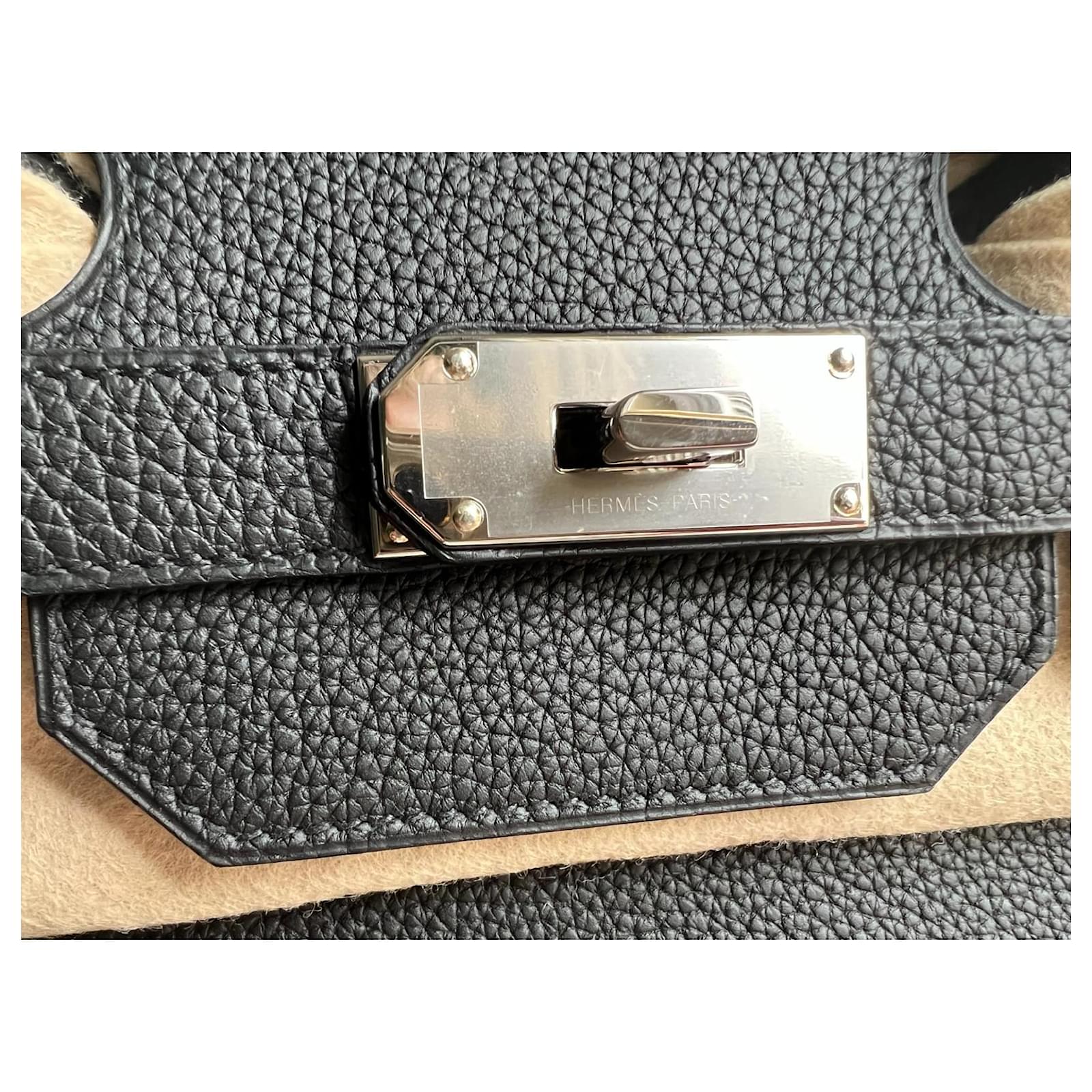 Hermes Haut a Courroies 40 Black Togo leather Silver hardware