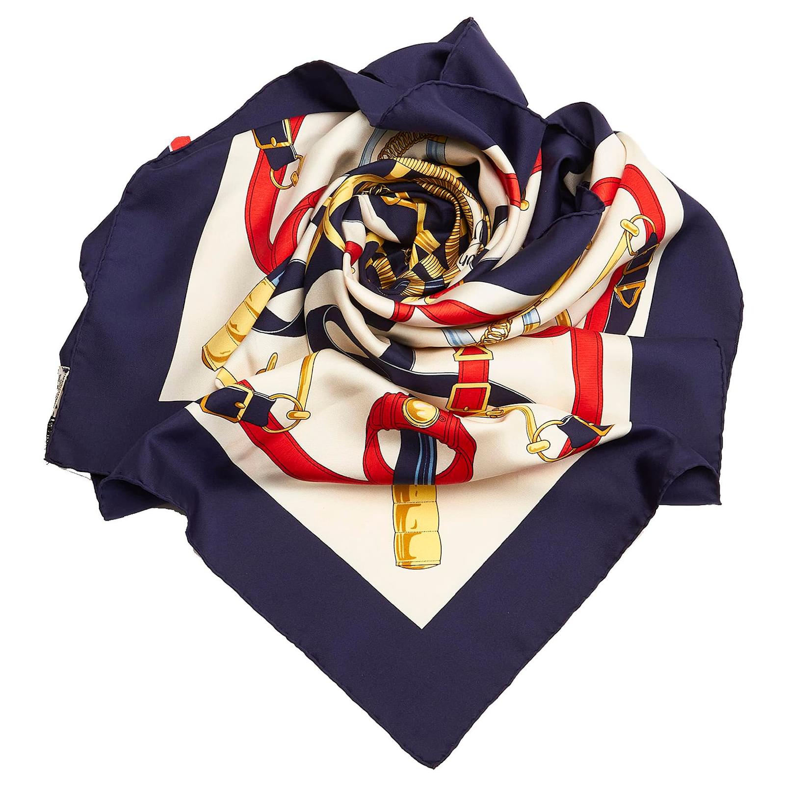 Hermès Hermes Blue Eperon dOr Silk Scarf Multiple colors Navy blue ...