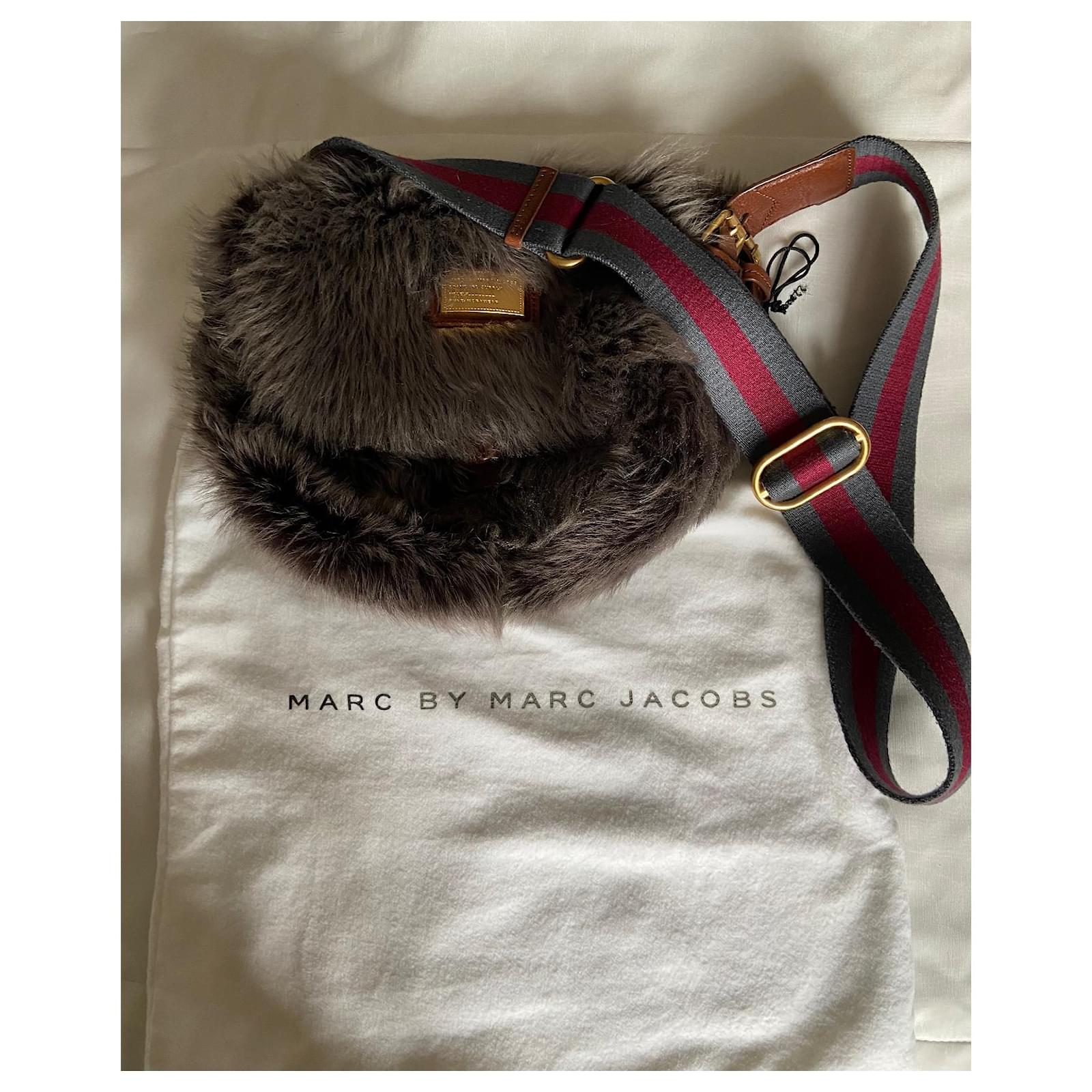 Marc by Marc Jacobs Marc Jacobs fur crossbody bag Brown Lambskin