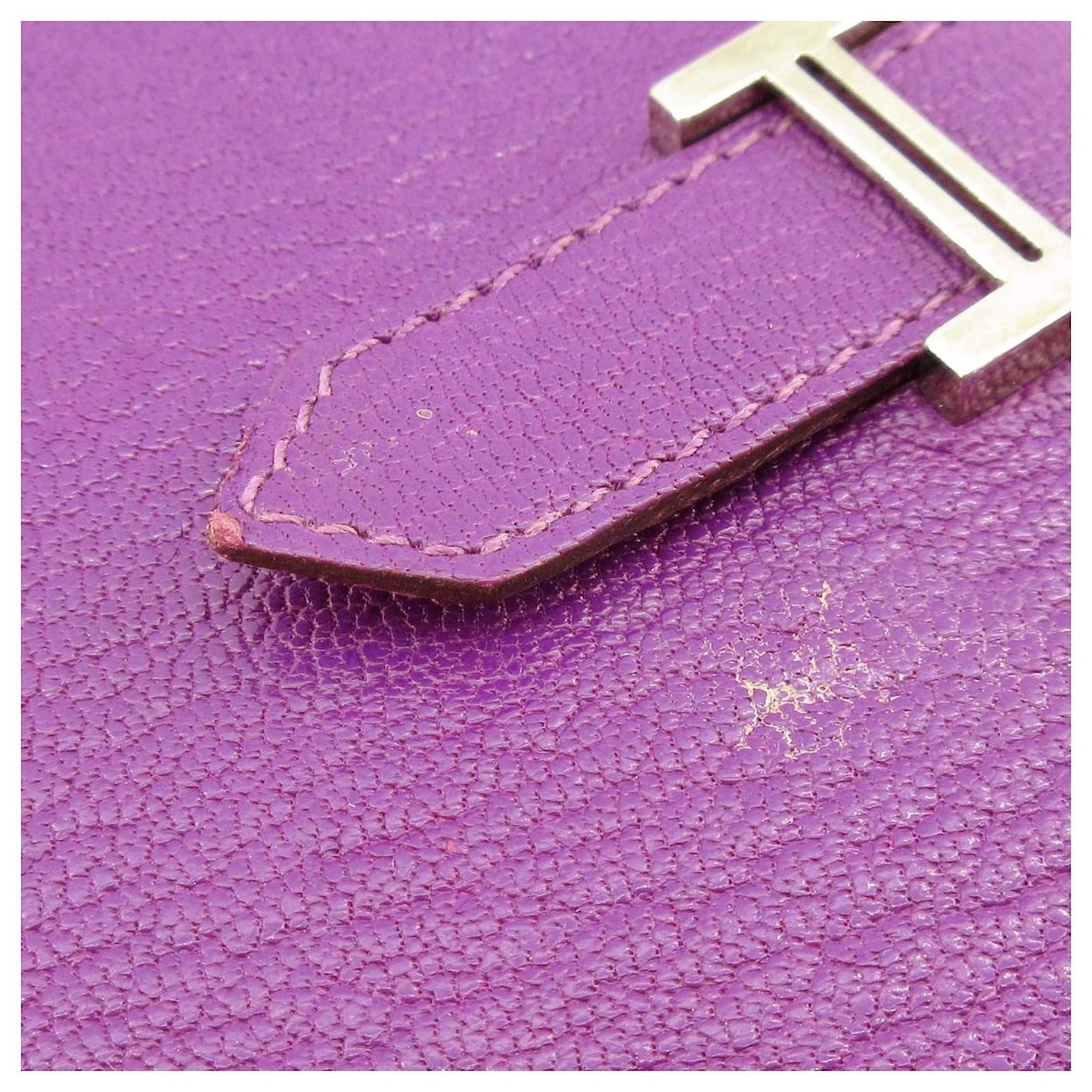 Béarn Hermès Bearn Purple Leather ref.487897 - Joli Closet