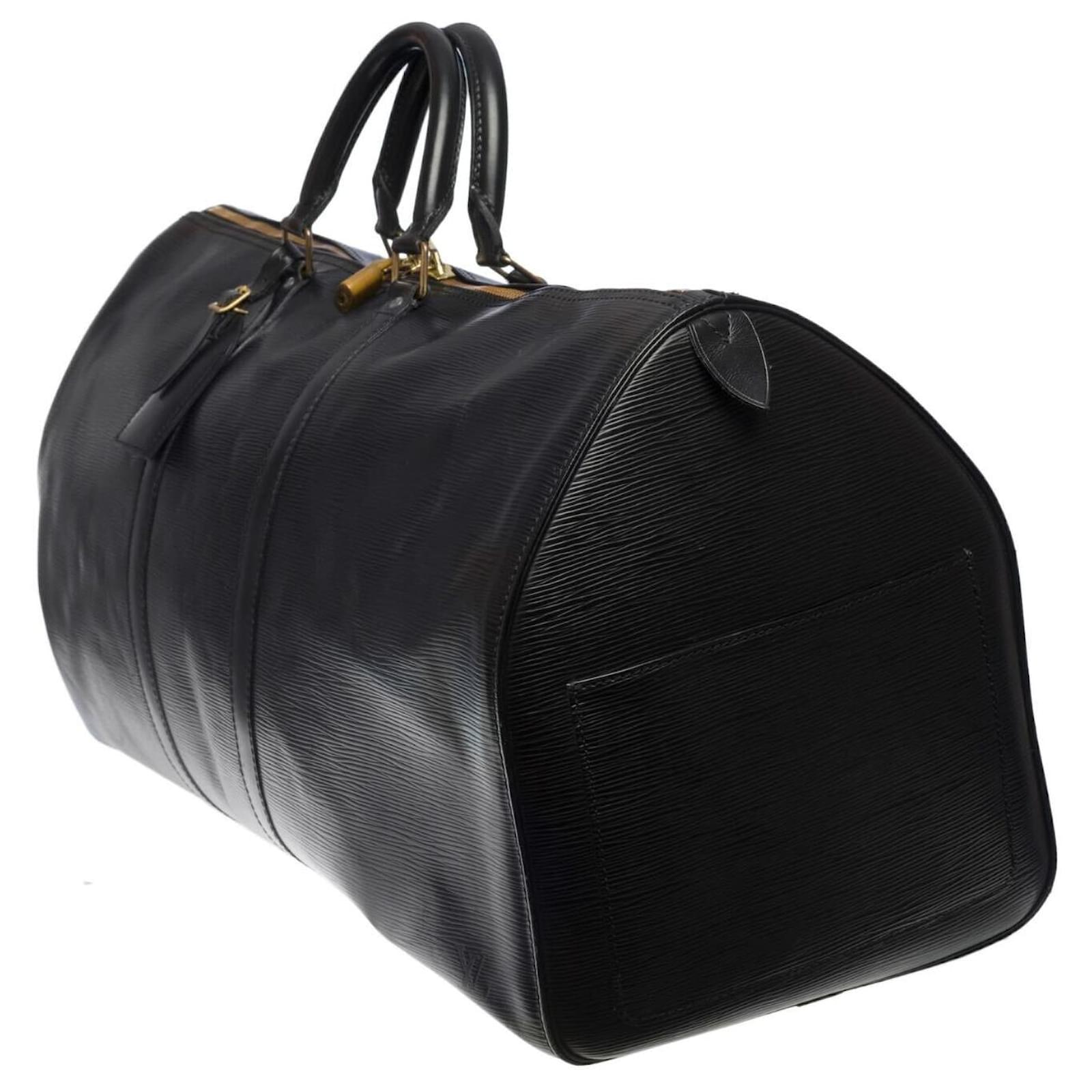 LOUIS VUITTON KEEPALL 55 Epi Black Noir Travel Bag No.828