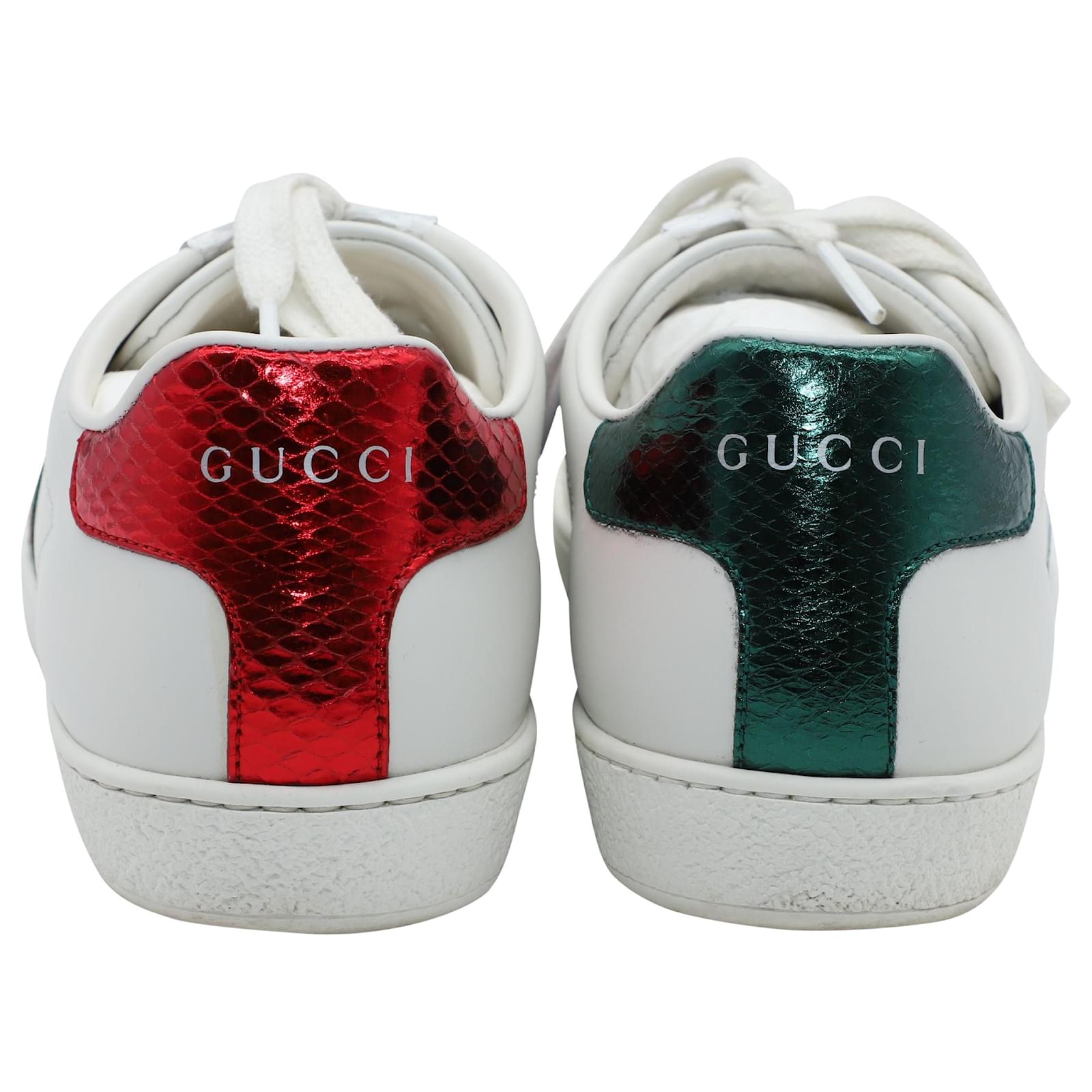 Gucci Ace Bee Trainers in White Leather ref.488283 Joli Closet