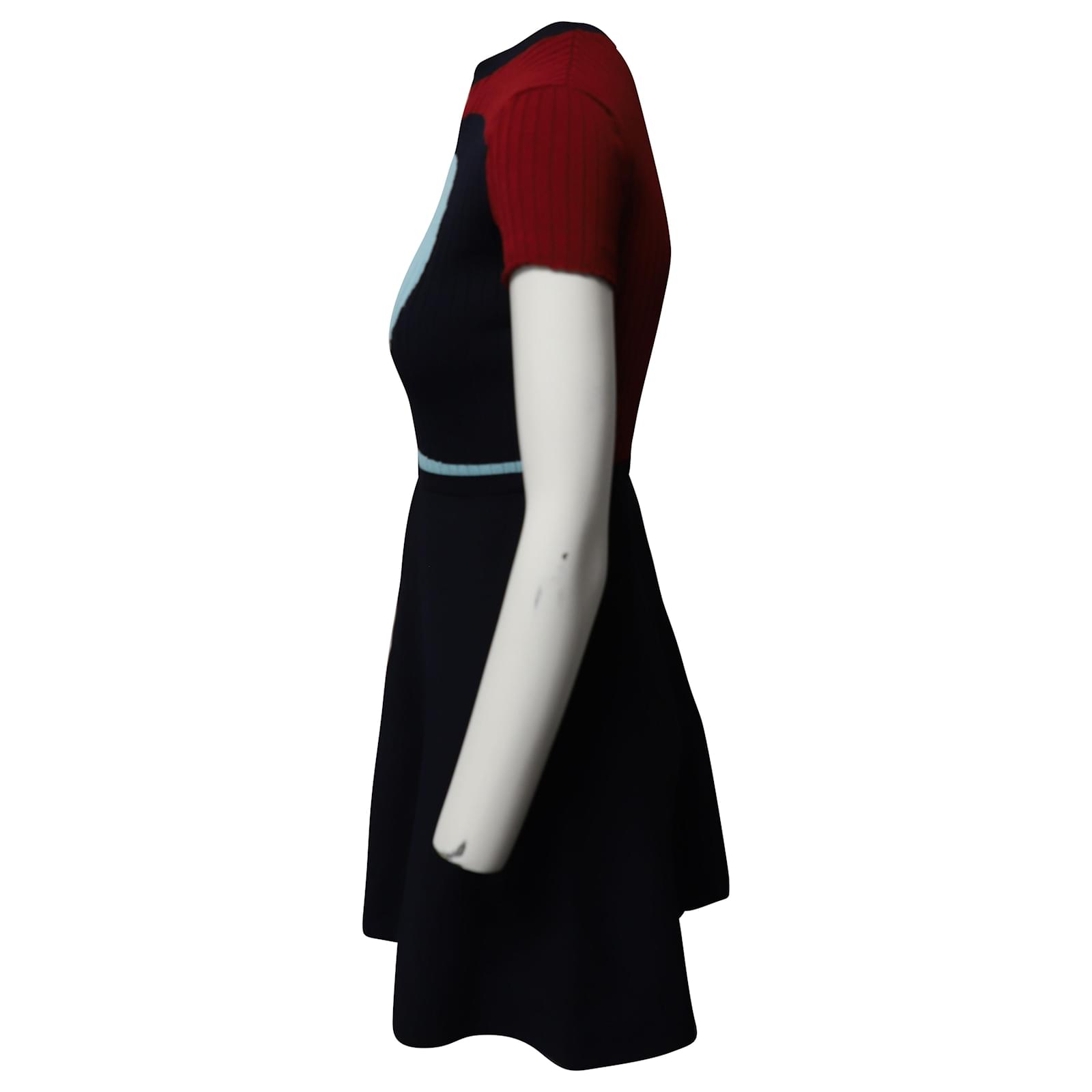 Red Valentino Sun and Waves Knit Mini Dress in Multicolor