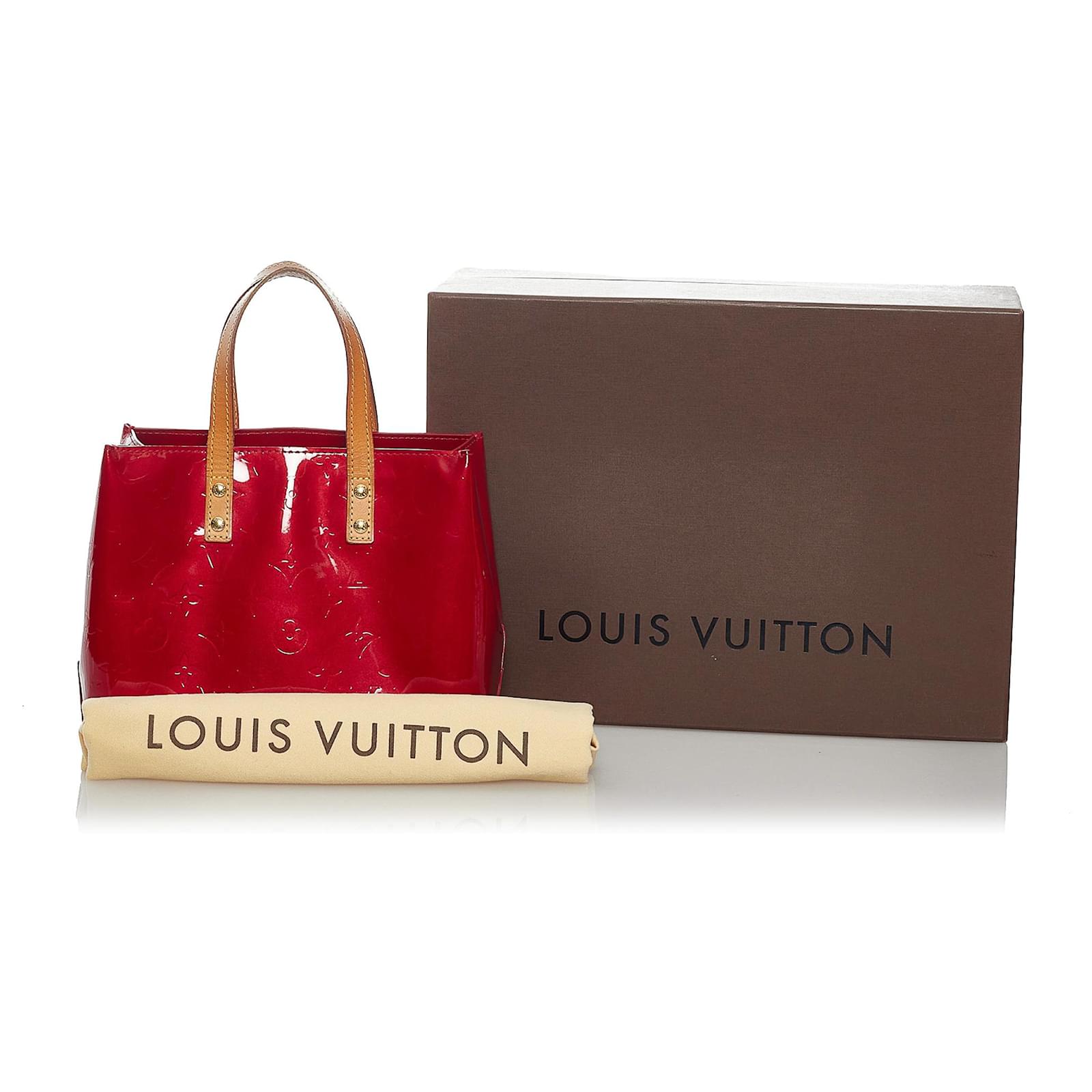 Louis Vuitton Red Vernis Reade MM Brown Light brown Leather Patent leather  ref.580422 - Joli Closet