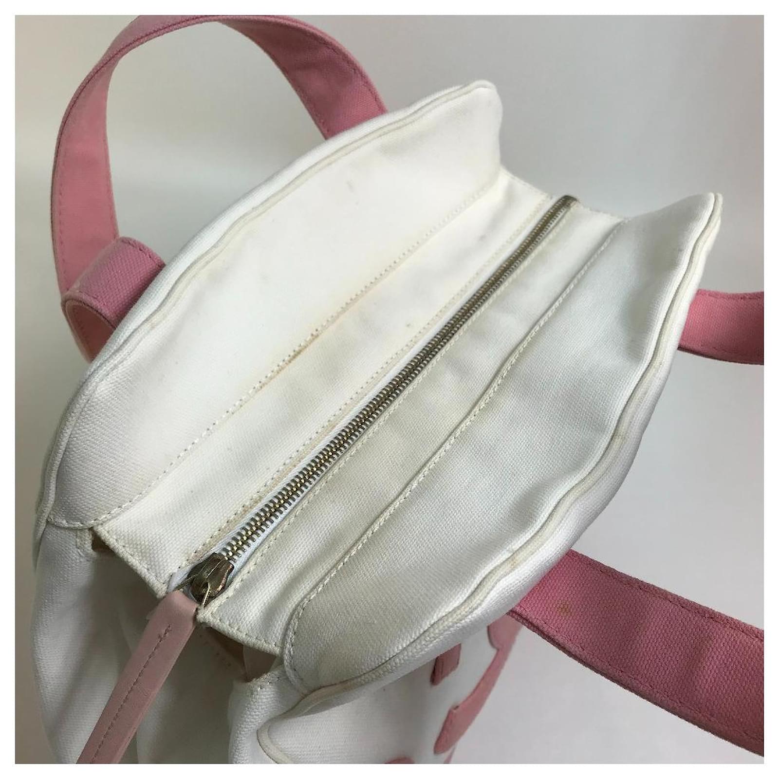 Used] CHANEL CC Coco Mark Marshmallow Handbag Tote Bag Canvas