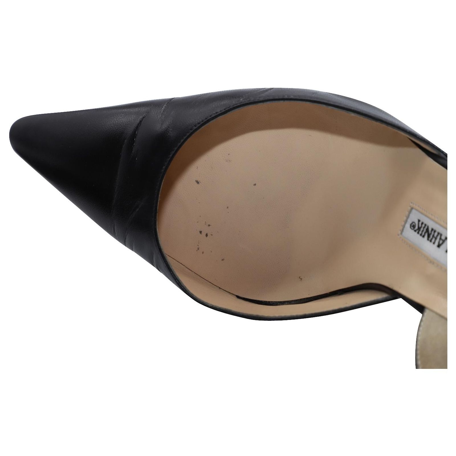 Escarpins Manolo Blahnik Charlado En Cuir Verni Noir – Talon Haut, Bout Ouvert – Pointure 40.5, Neufs Avec Boîte