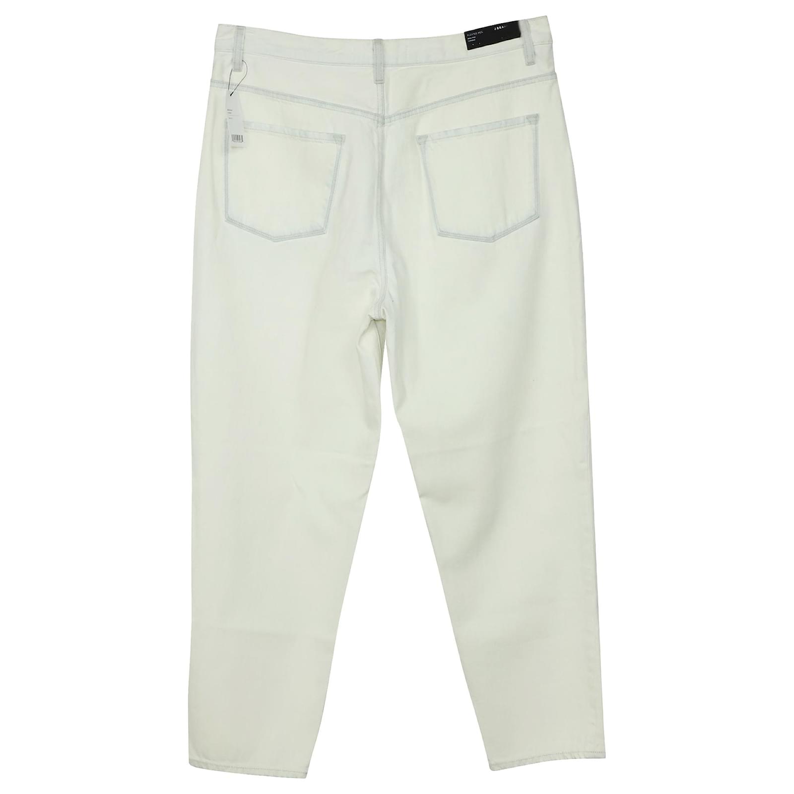 J Brand Pleated Peg Jeans in White 