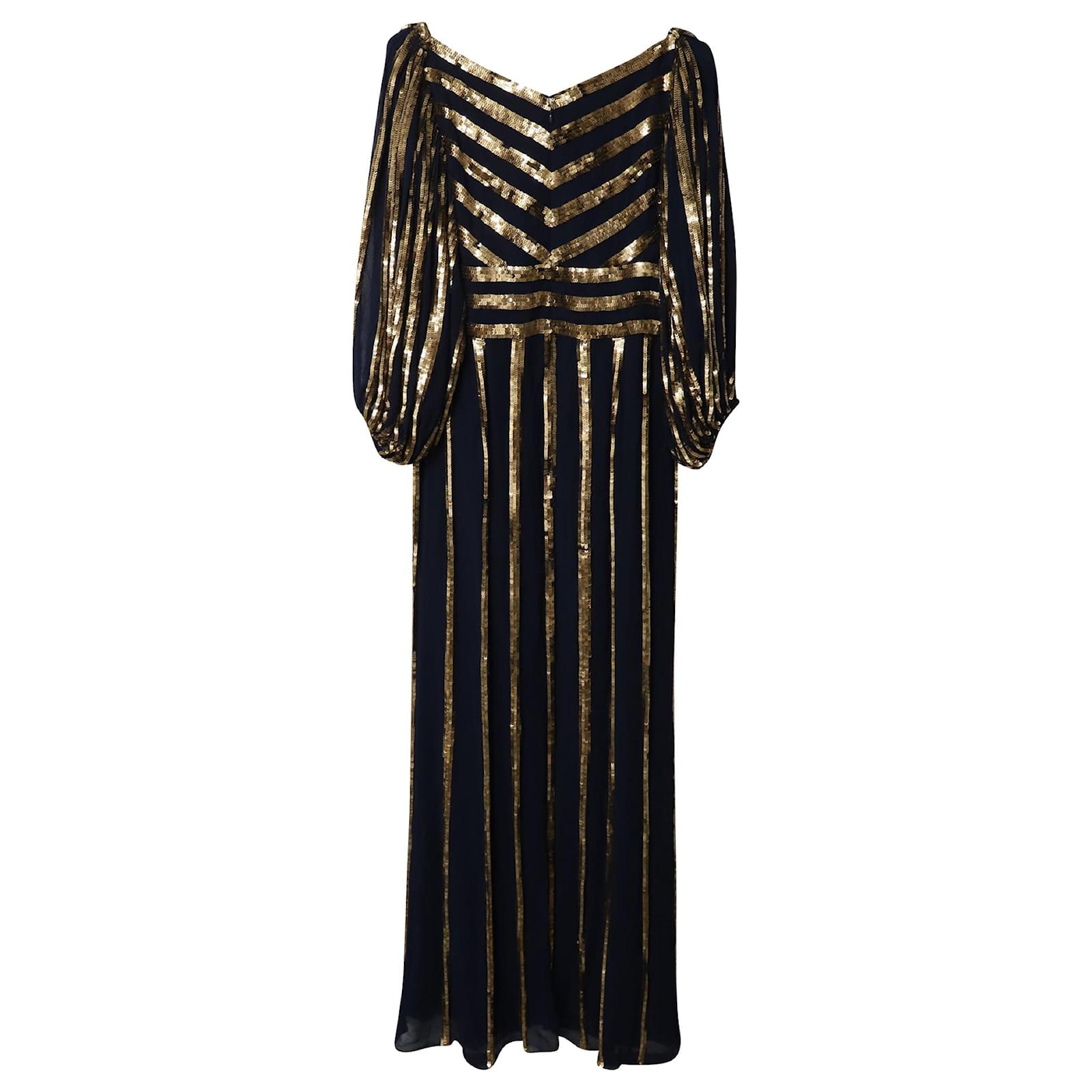 slim fit dress slacks Knit Dress with Golden Lurex Stripes – Akris Inc main image 0