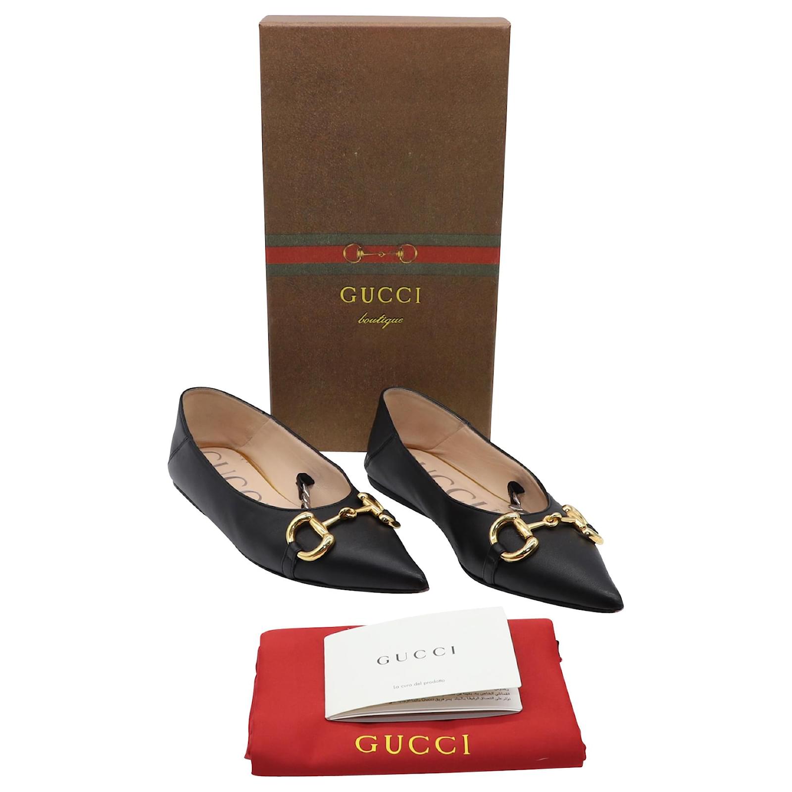 gucci deva ballet flats with chain and horsebit