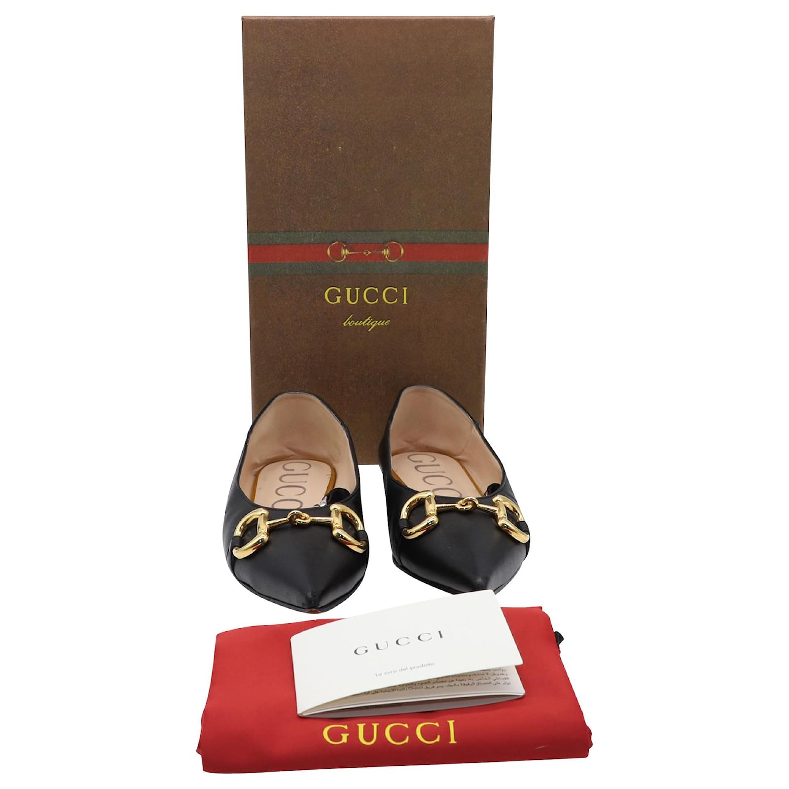 gucci deva ballet flats with chain and horsebit