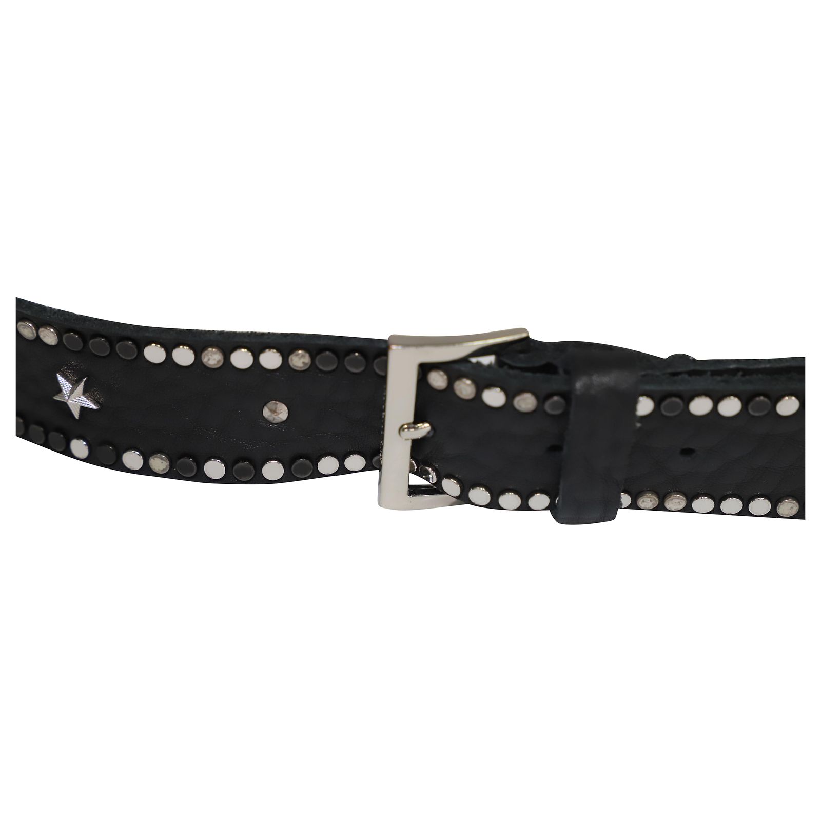 Zadig & Voltaire Starlight Studded Belt in Black Leather ref 