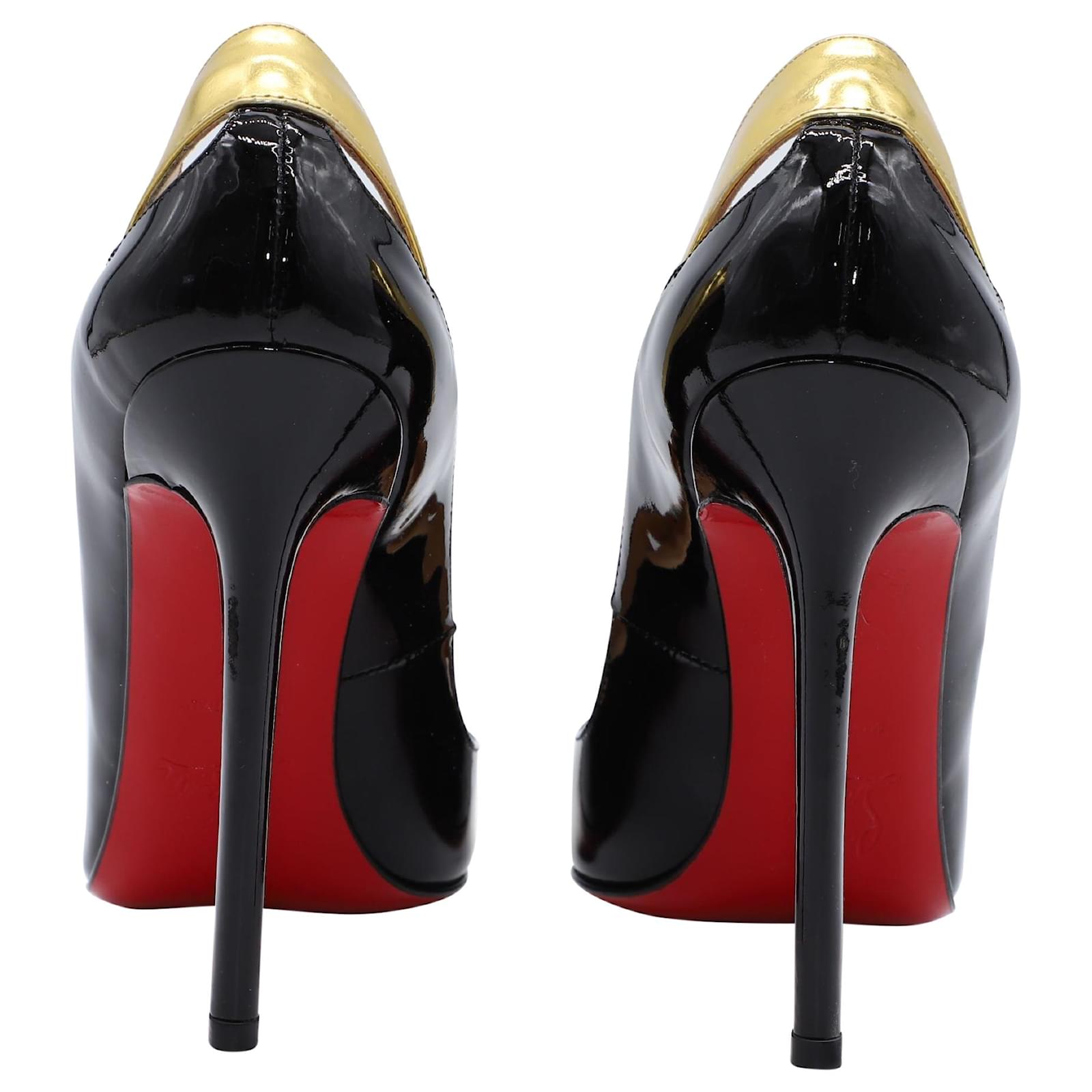 Christian Louboutin Duvette 120 Heels in Black Patent Leather Patent ...