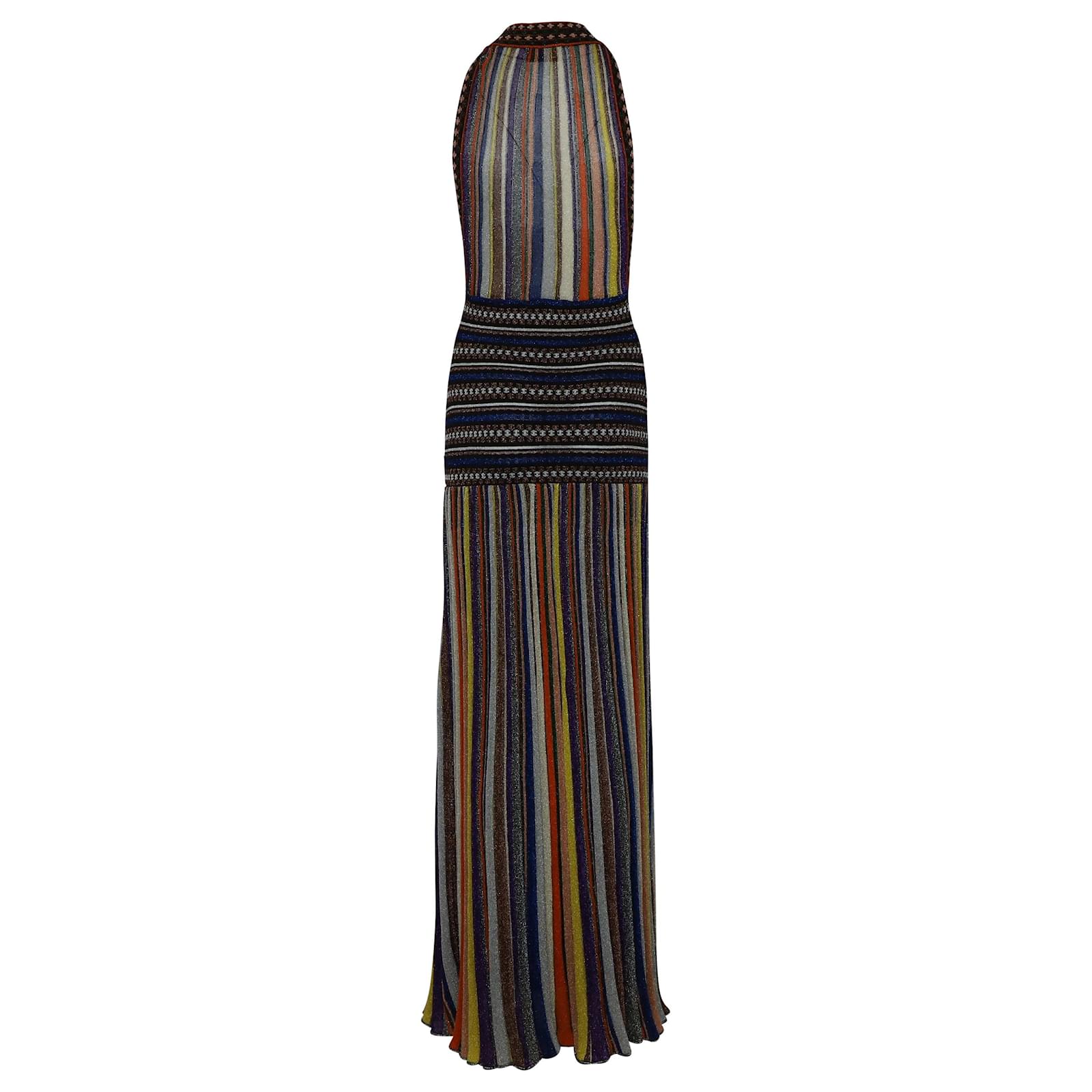 Missoni Robe longue dos nu en rayonne multicolore ref.490488 Joli Closet