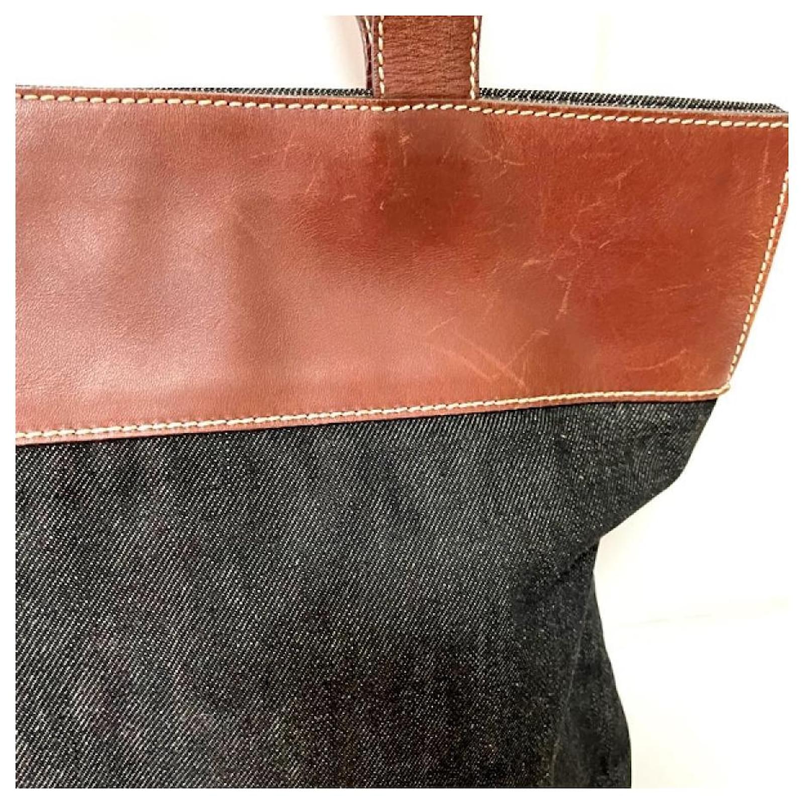 Used] Chanel Coco Mark Denim Leather Shoulder Tote Bag Blue Brown Brown  Women's Bag Bag CHANEL ref.491594 - Joli Closet