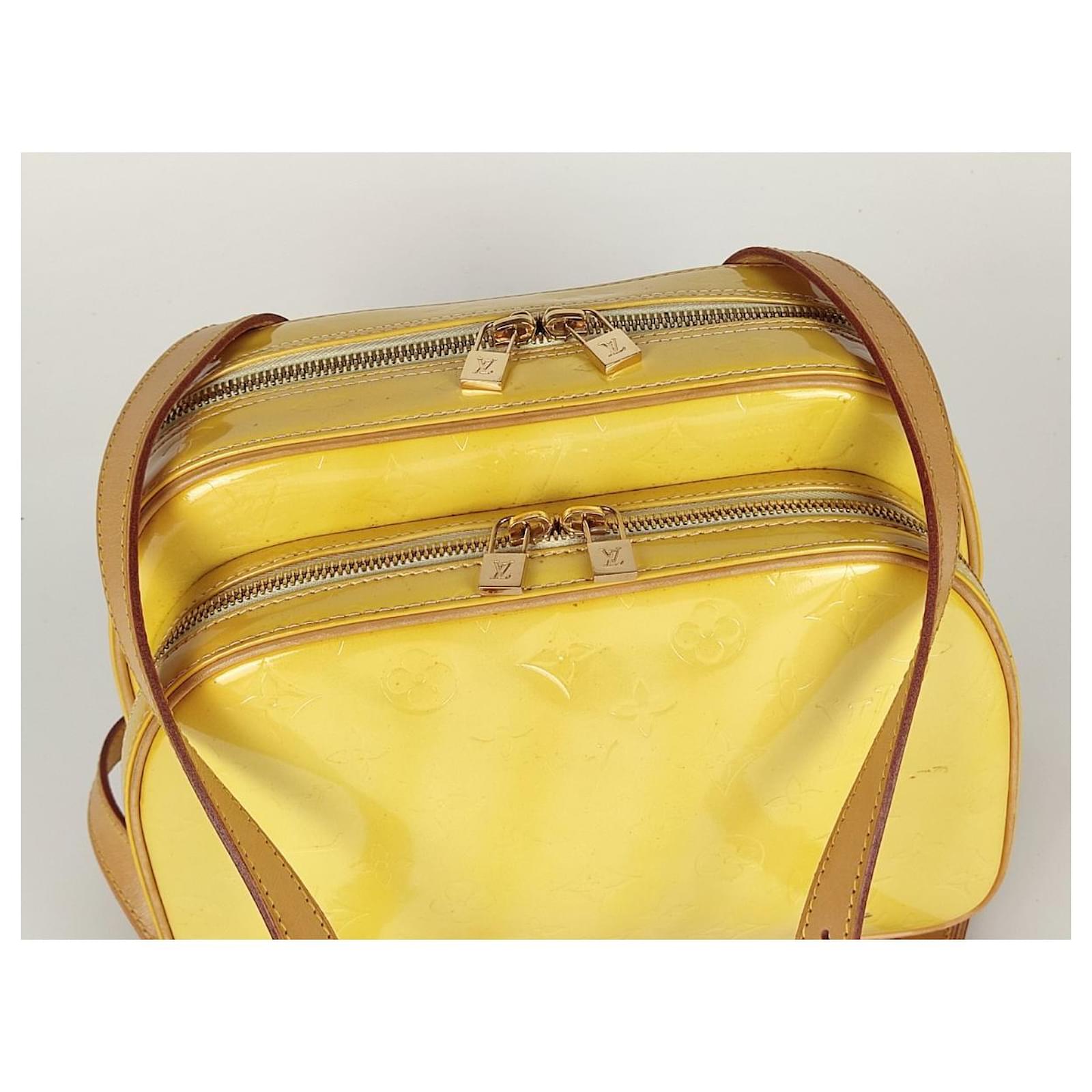 Murray patent leather backpack Louis Vuitton Yellow in Patent leather -  32339497