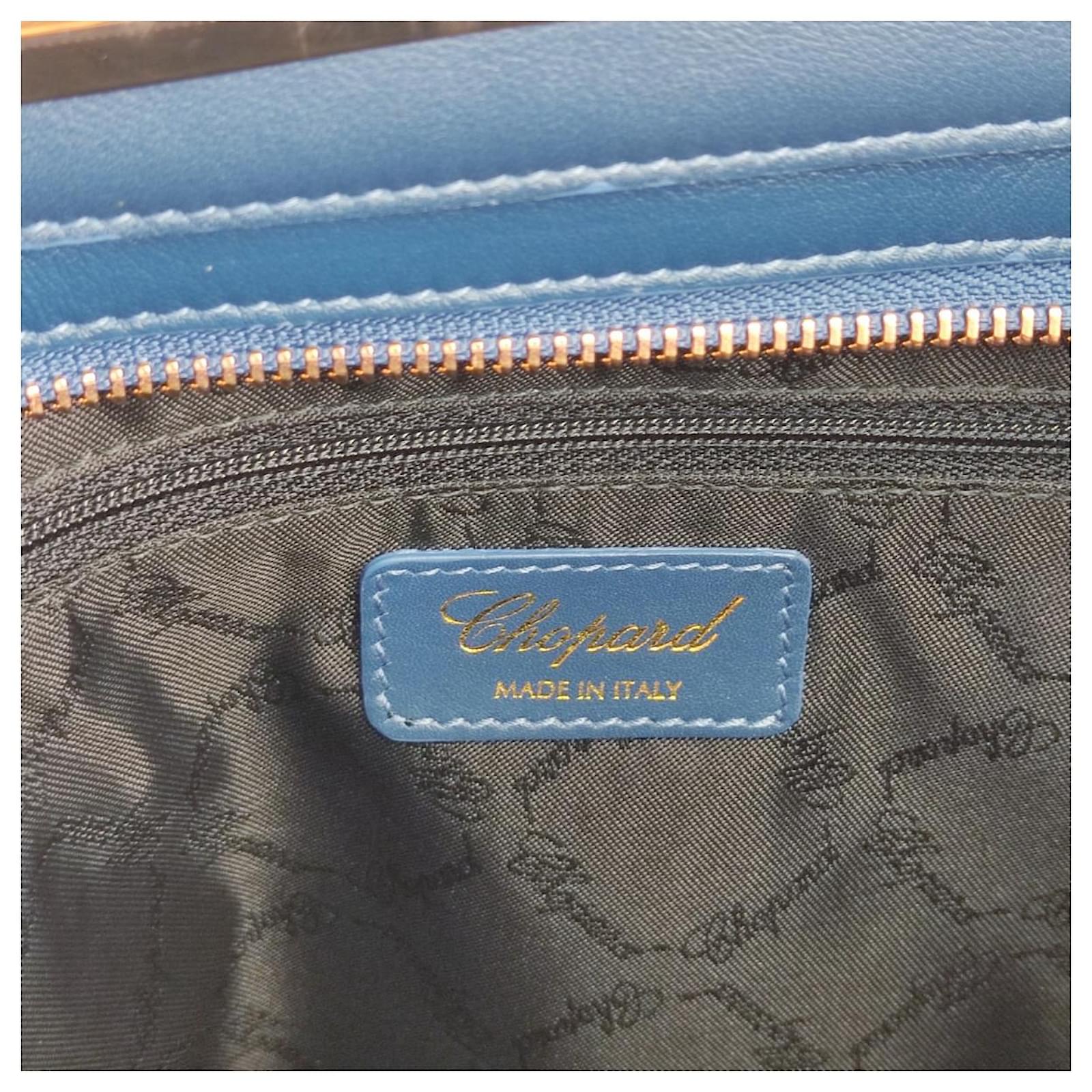 Chopard bag 2Way maxi clutch bag with shoulder strap Light blue Leather ...