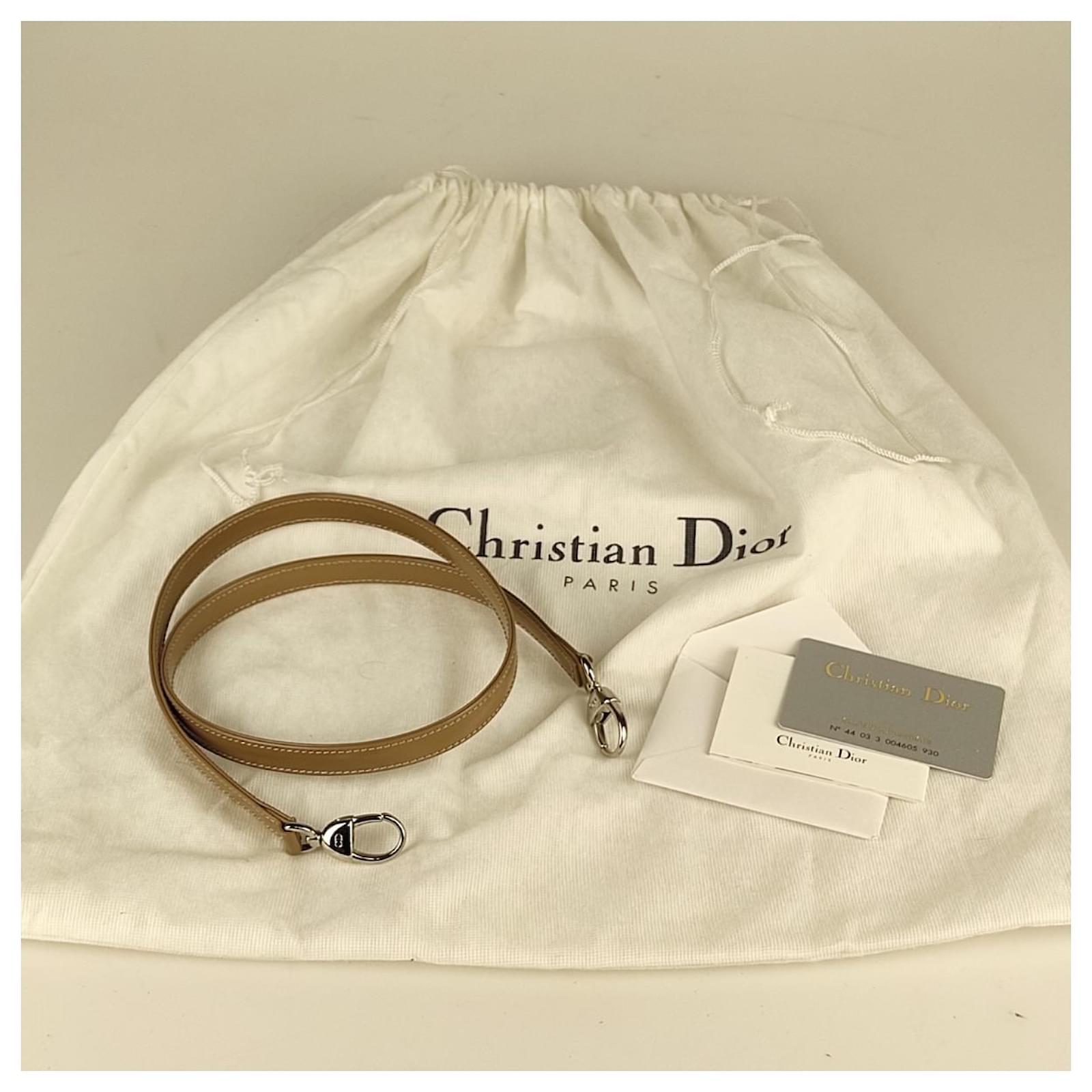 Christian Dior Vintage Lady Dior Pencil Case Beige Leather ref.93094 - Joli  Closet