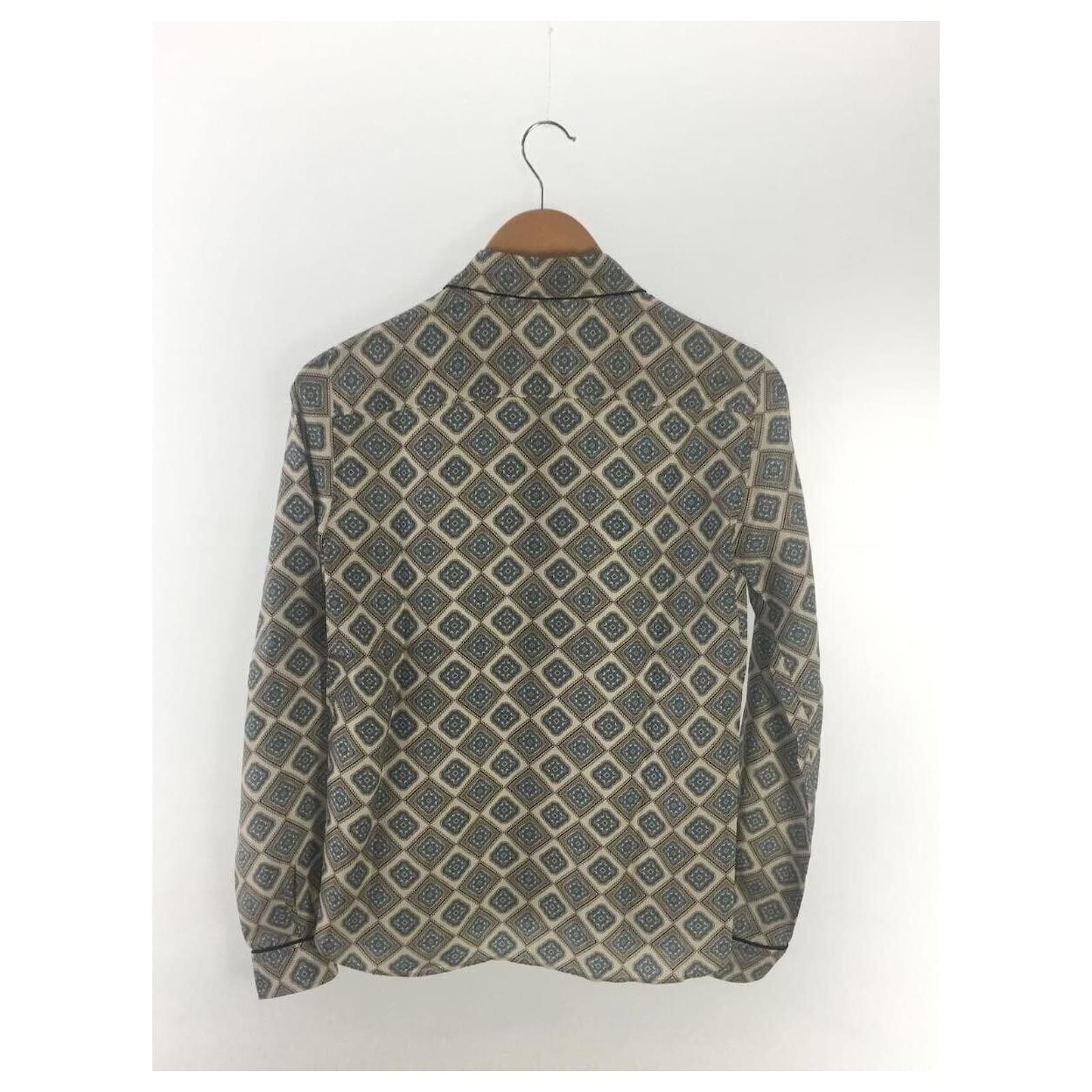 PRADA Long-sleeved blouse / 38 / Silk / WHT / Total pattern / Collar ...