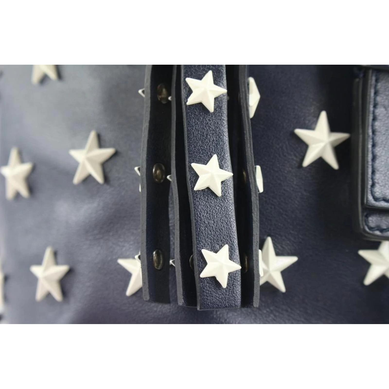 RED Valentino Navy Leather Star Mini Backpack ref.493375 - Joli Closet