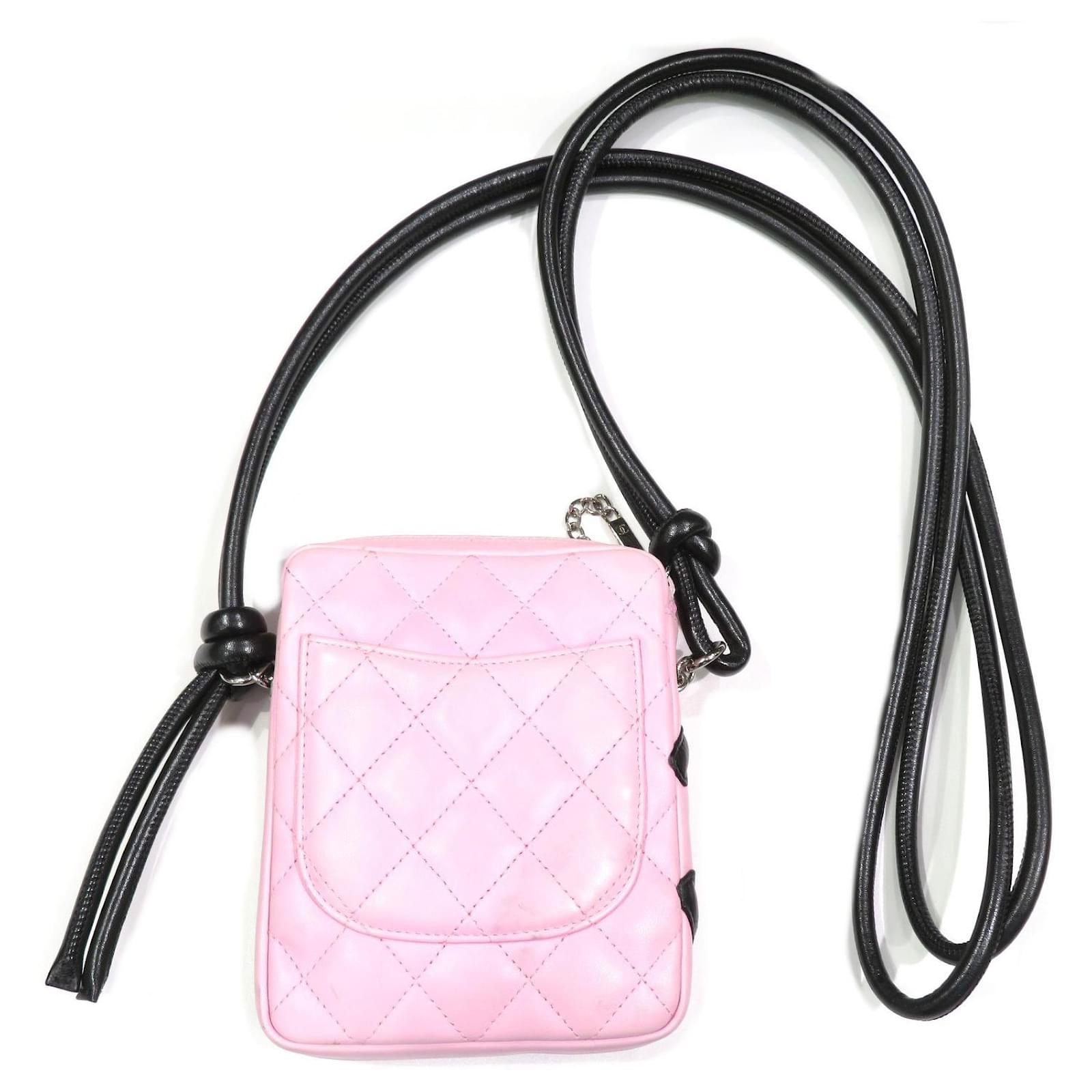 Used] CHANEL Cambon Line Pochette Shoulder Bag Pink Pony-style