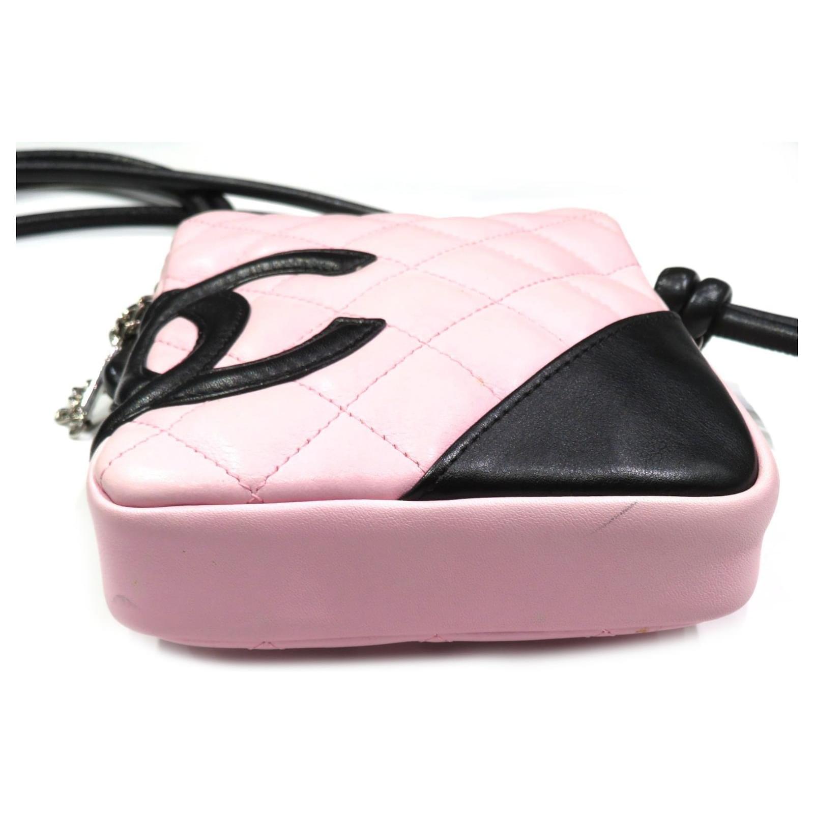 Used] CHANEL Cambon Line Pochette Shoulder Bag Pink Pony-style