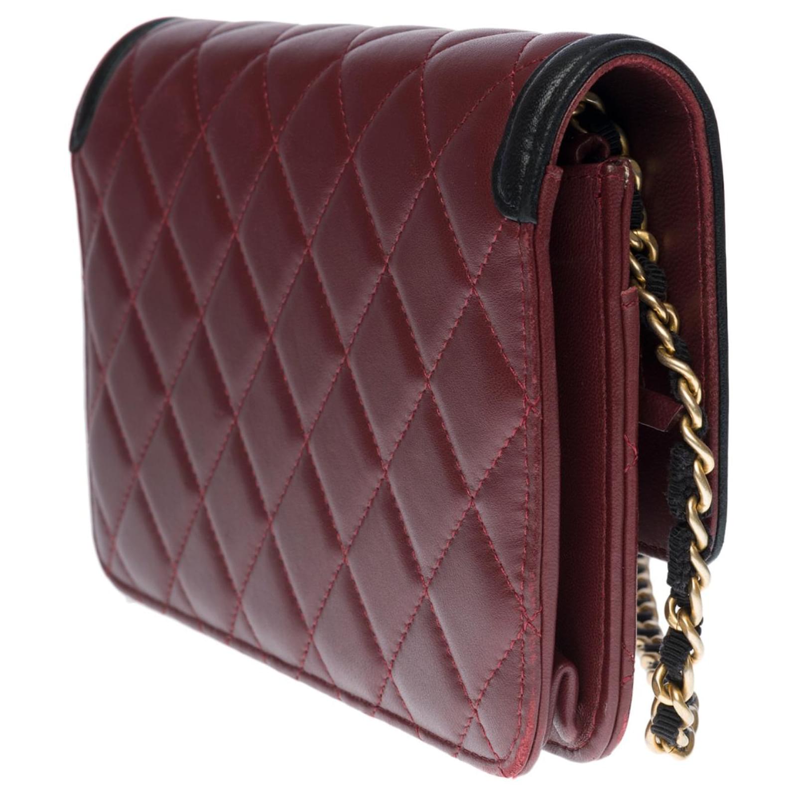 Superb Chanel Wallet On Chain Bag (WOC) Limited Edition In Burgundy And ...