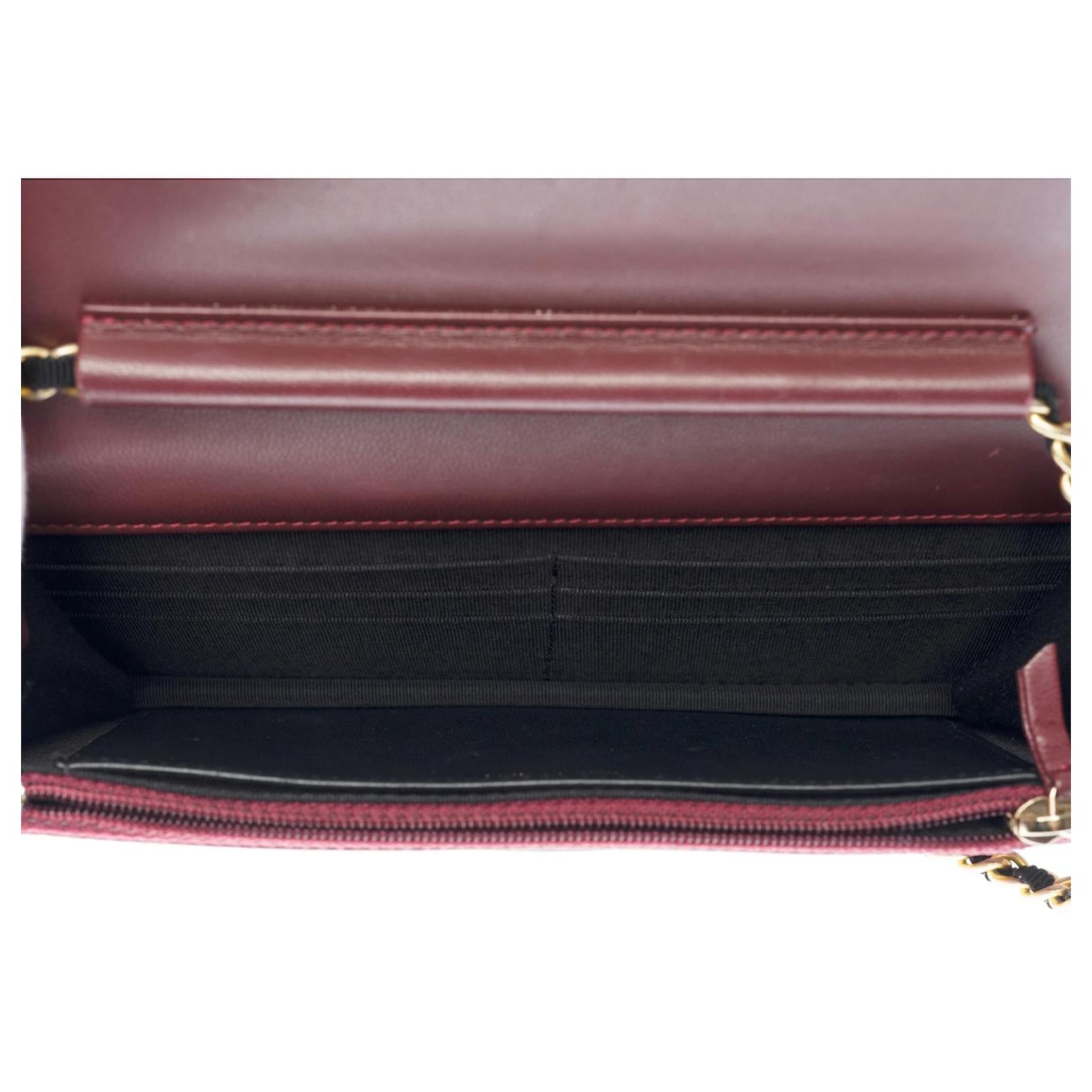 Superb Chanel Wallet On Chain Bag (WOC) limited edition in burgundy and ...