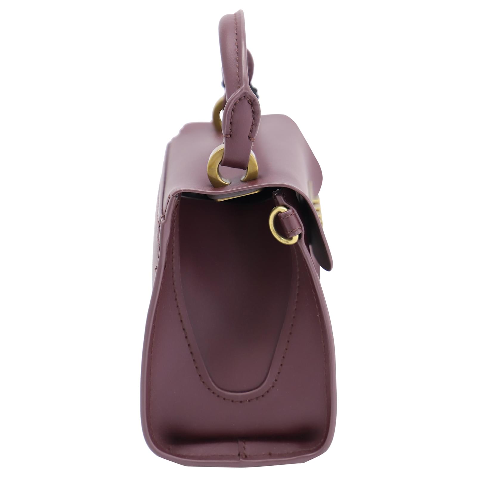 Zac Posen Eartha Iconic Mini Top Handle Bag in Violet Leather