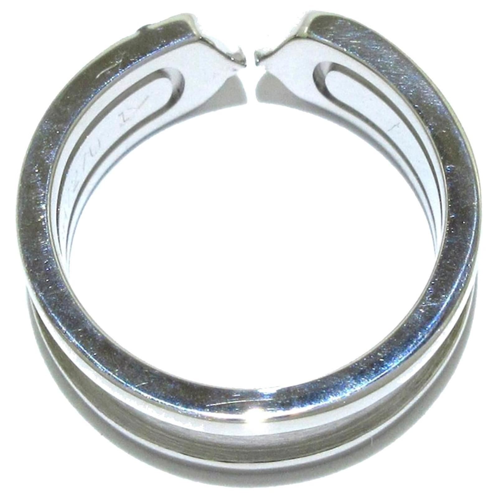 Cartier Silver C de Cartier Diamond Ring Silvery Metal ref.494666