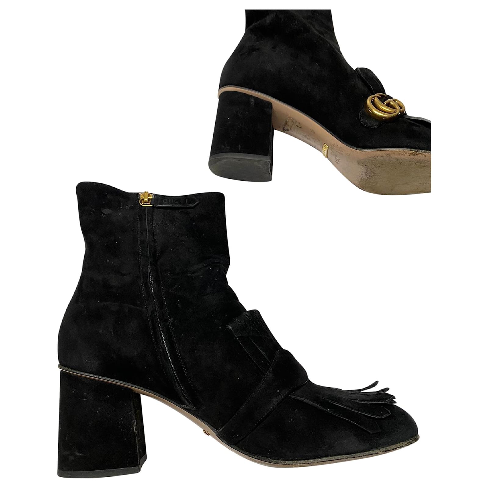 Gucci marmont suede boots best sale