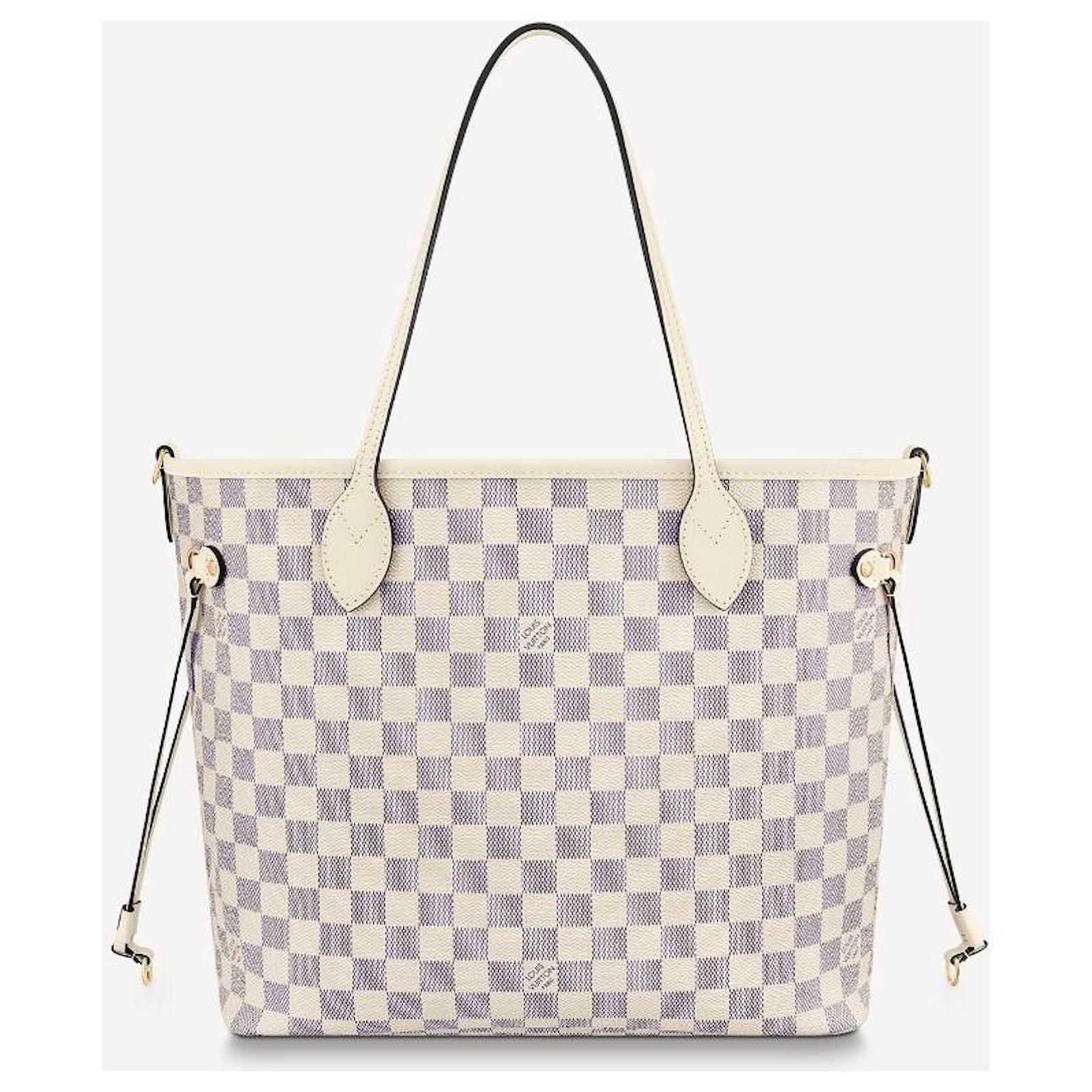 Louis Vuitton NEVERFULL MM BAG Beige Leather Cloth ref.475825 - Joli Closet