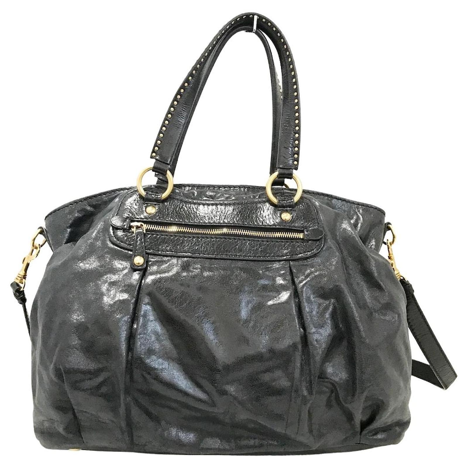 Miu Miu Tote bag Black Leather ref.496158 Joli Closet