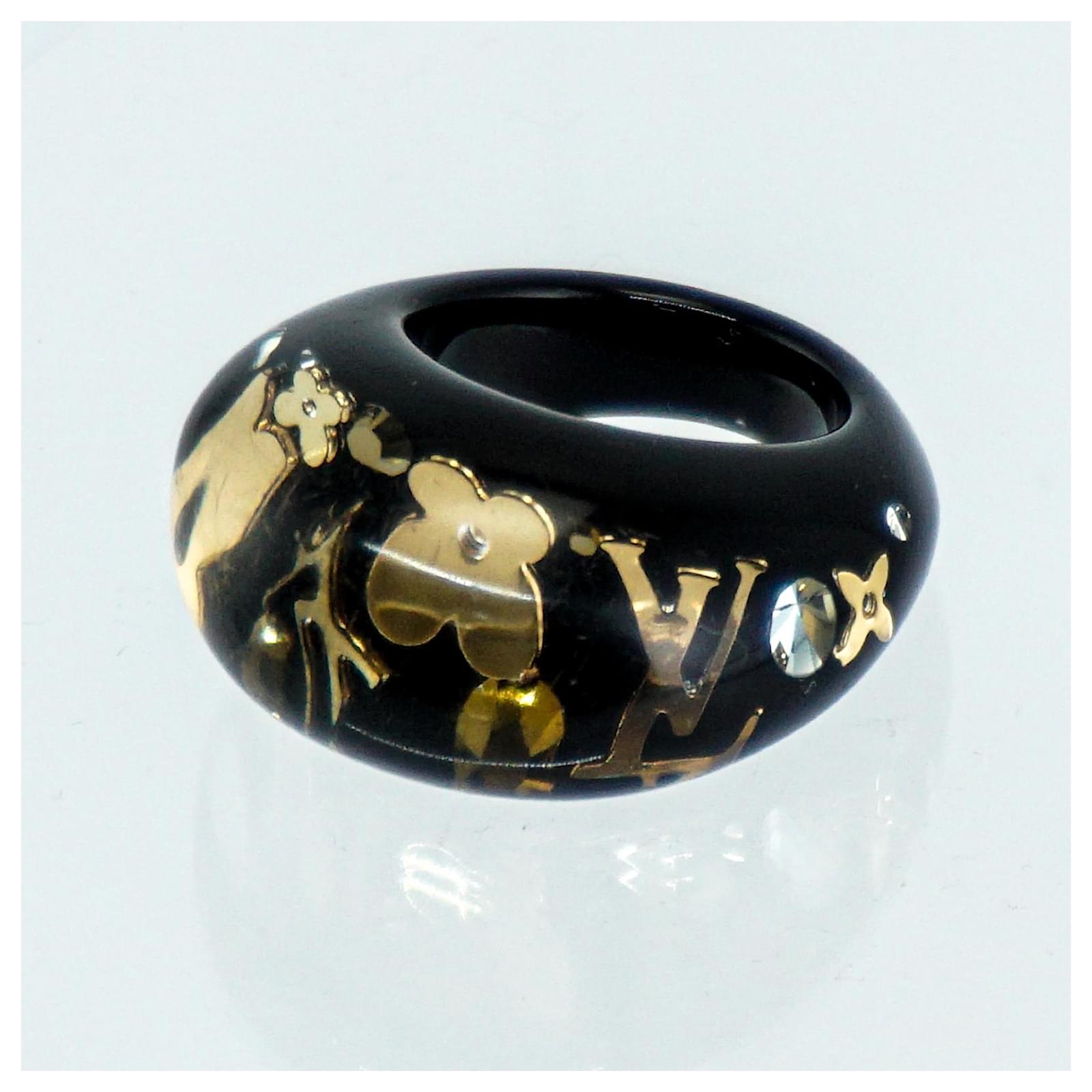 Used] Louis Vuitton Women's Accessories Gold Berg Ankhlusion Ring Black  Golden Resin ref.496927 - Joli Closet