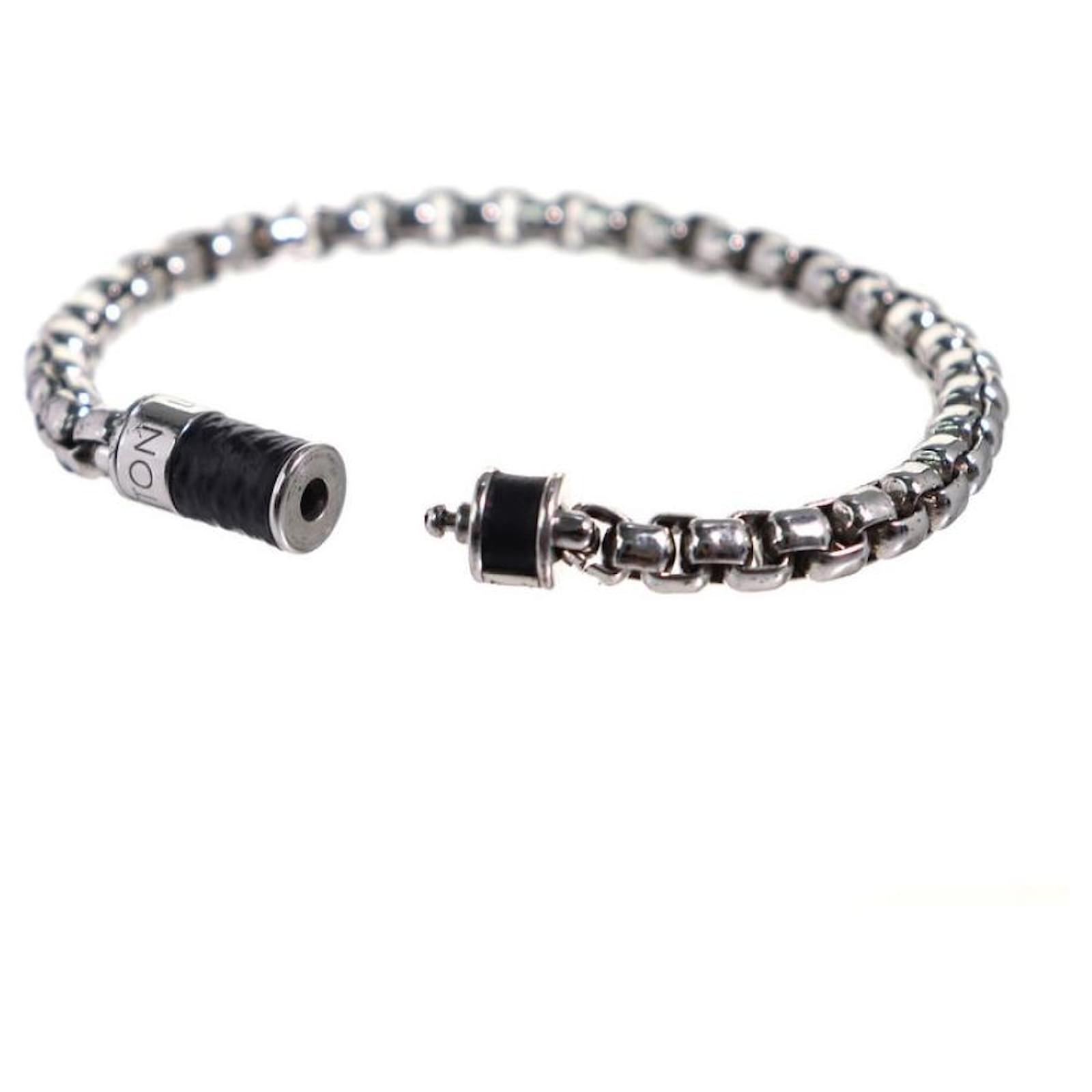 LOUIS VUITTON Bracelet?EMono Chain Size 19 Monogram Eclipse/Metal