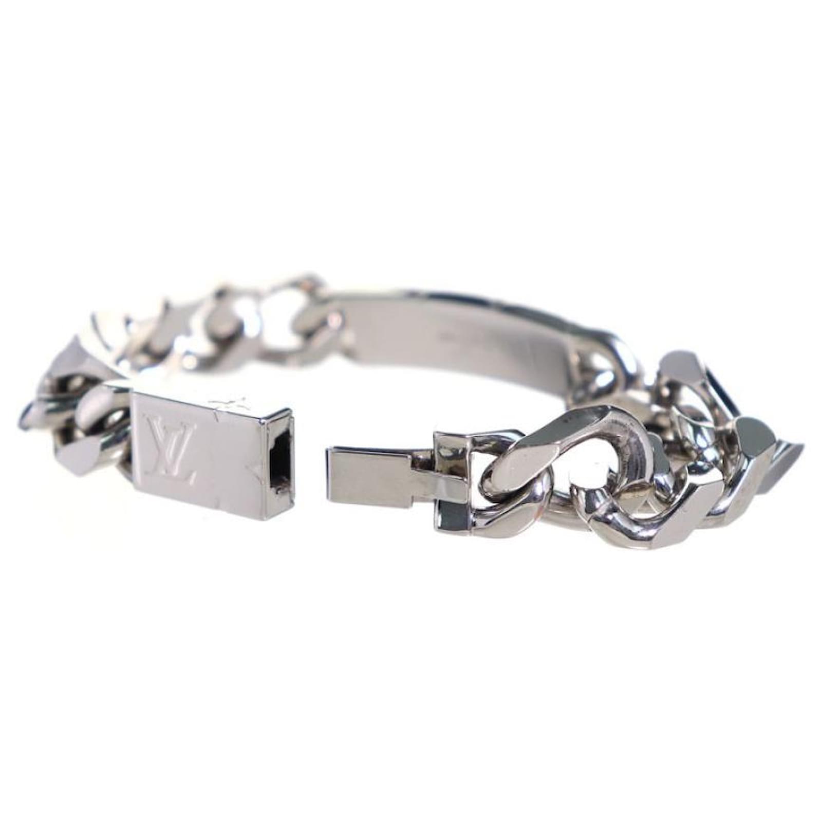 Used] [LOUIS VUITTON] M62486 Chain Bracelet Monogram Silver Metal Men's LV  Signature Accessory MONOGRAM CHAIN BRACELET Silvery ref.496930 - Joli Closet